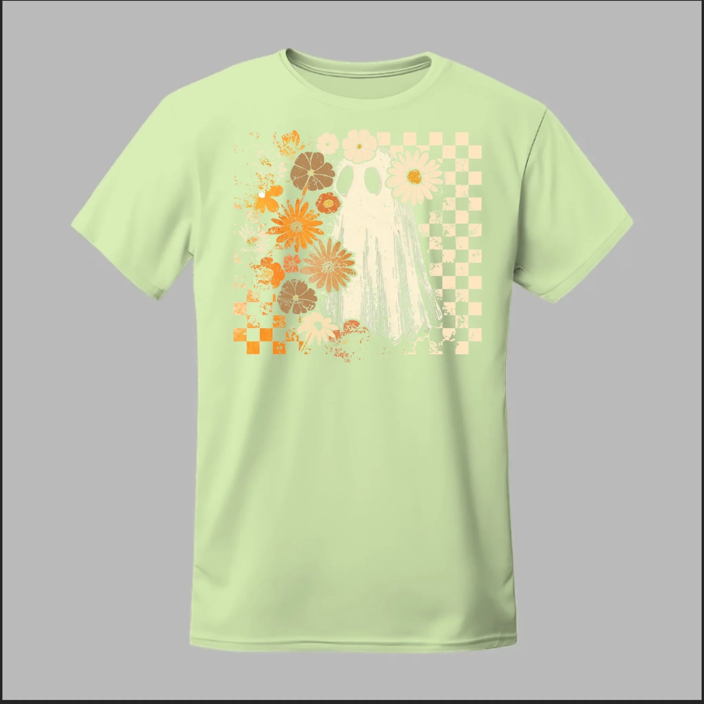 Groovy Ghost – Retro Floral Spirit Tee