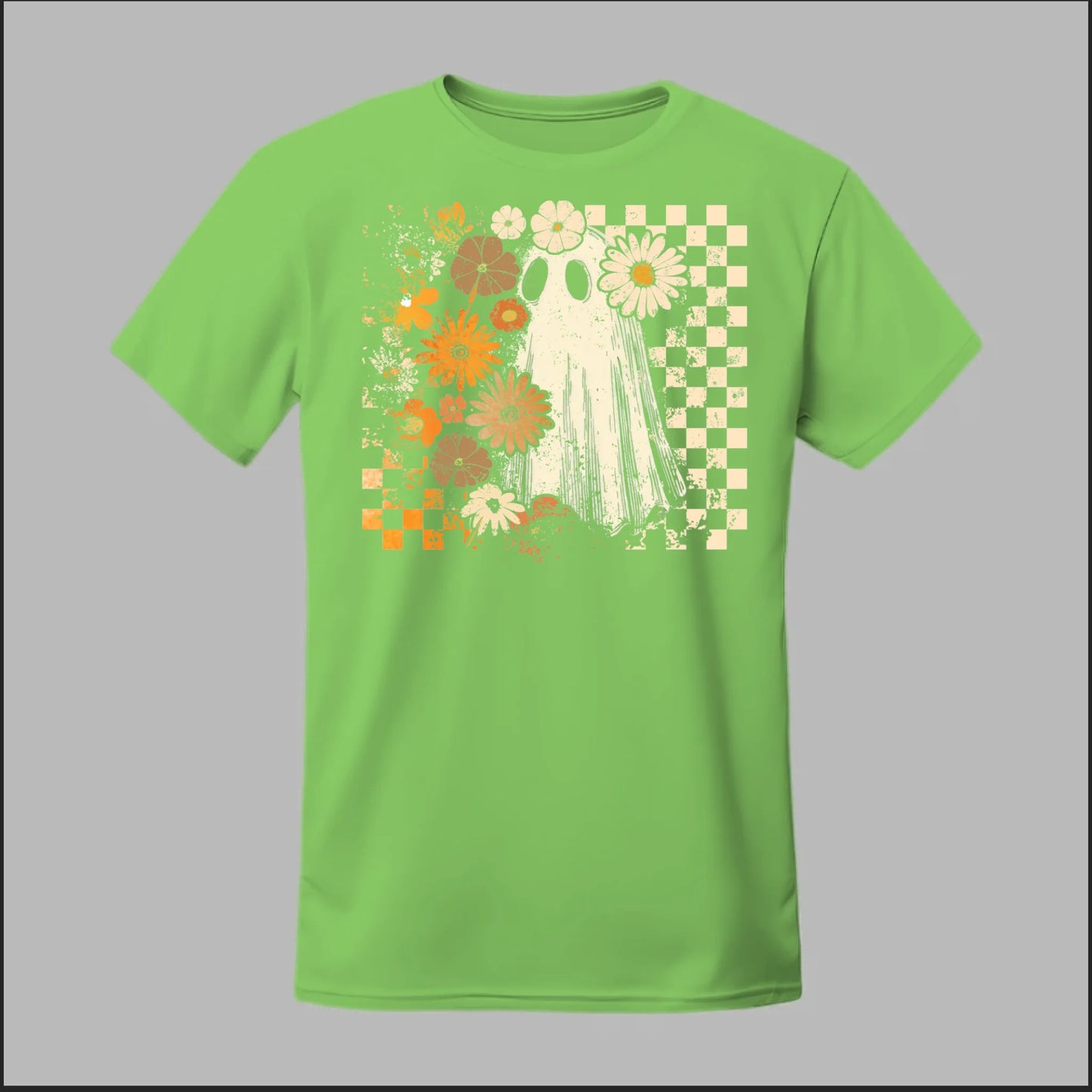 Groovy Ghost – Retro Floral Spirit Tee