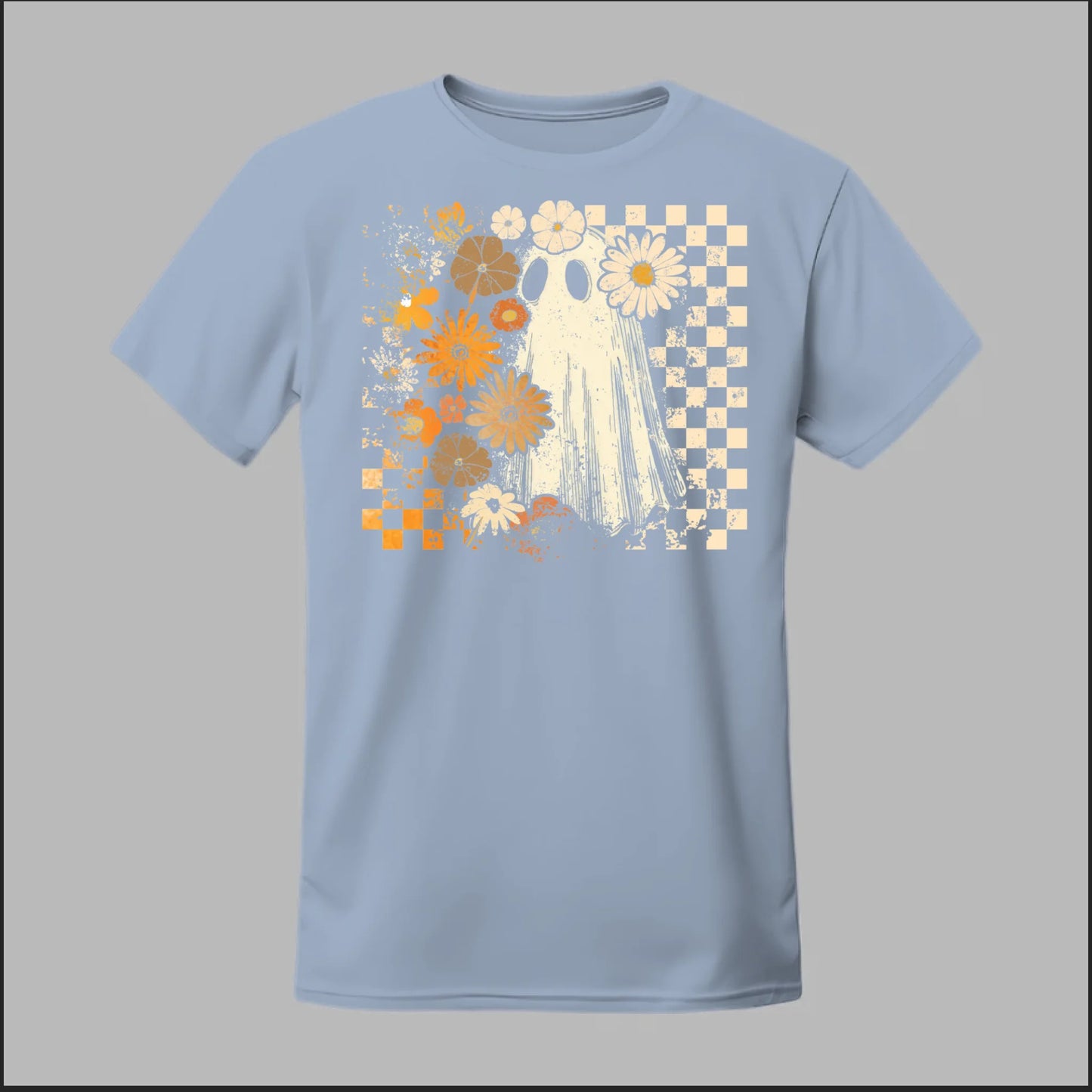 Groovy Ghost – Retro Floral Spirit Tee