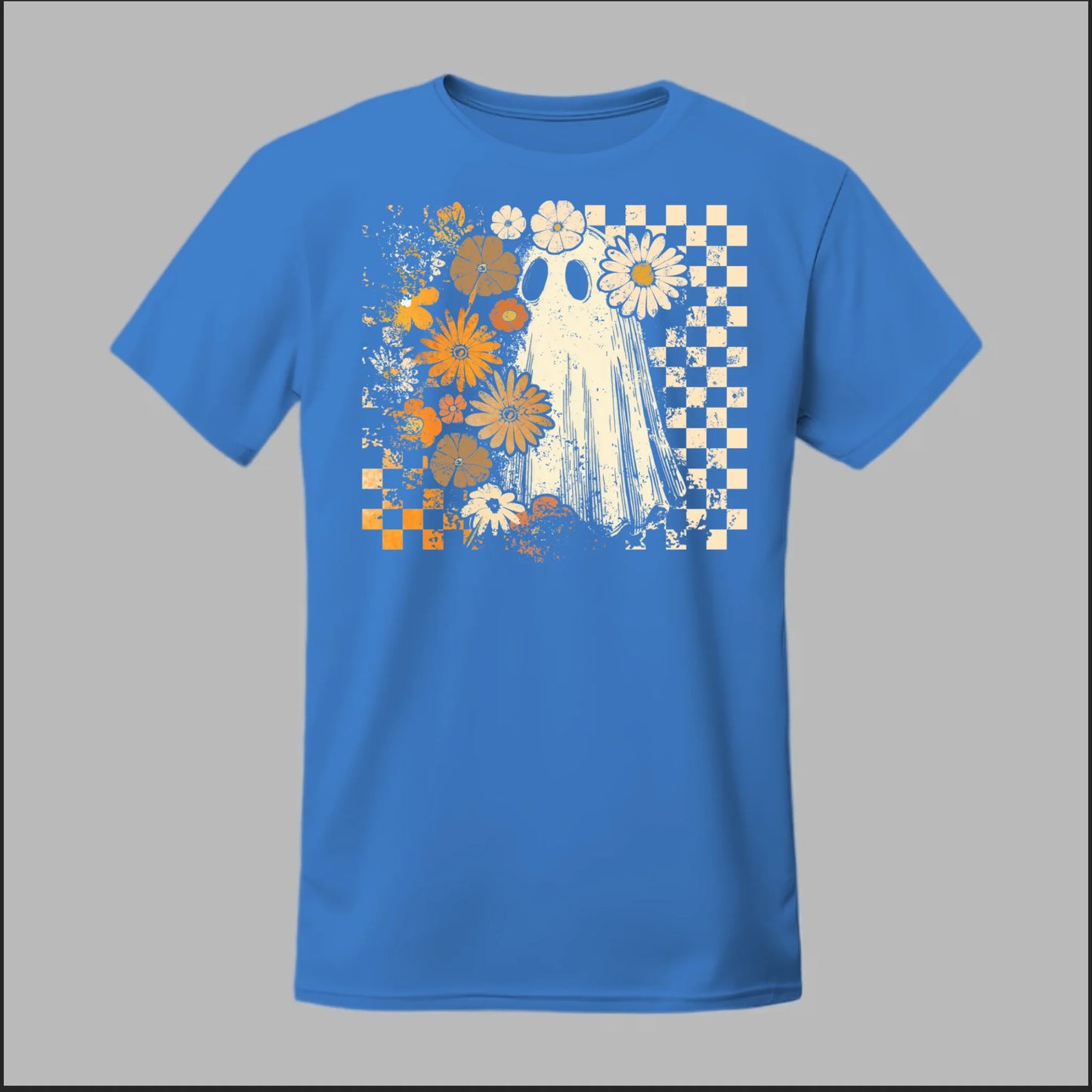 Groovy Ghost – Retro Floral Spirit Tee