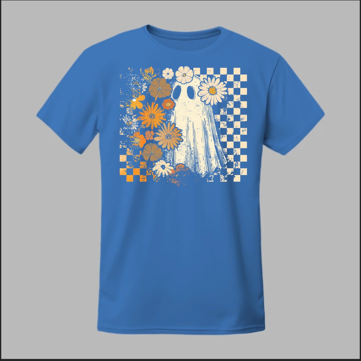 Groovy Ghost – Retro Floral Spirit Tee