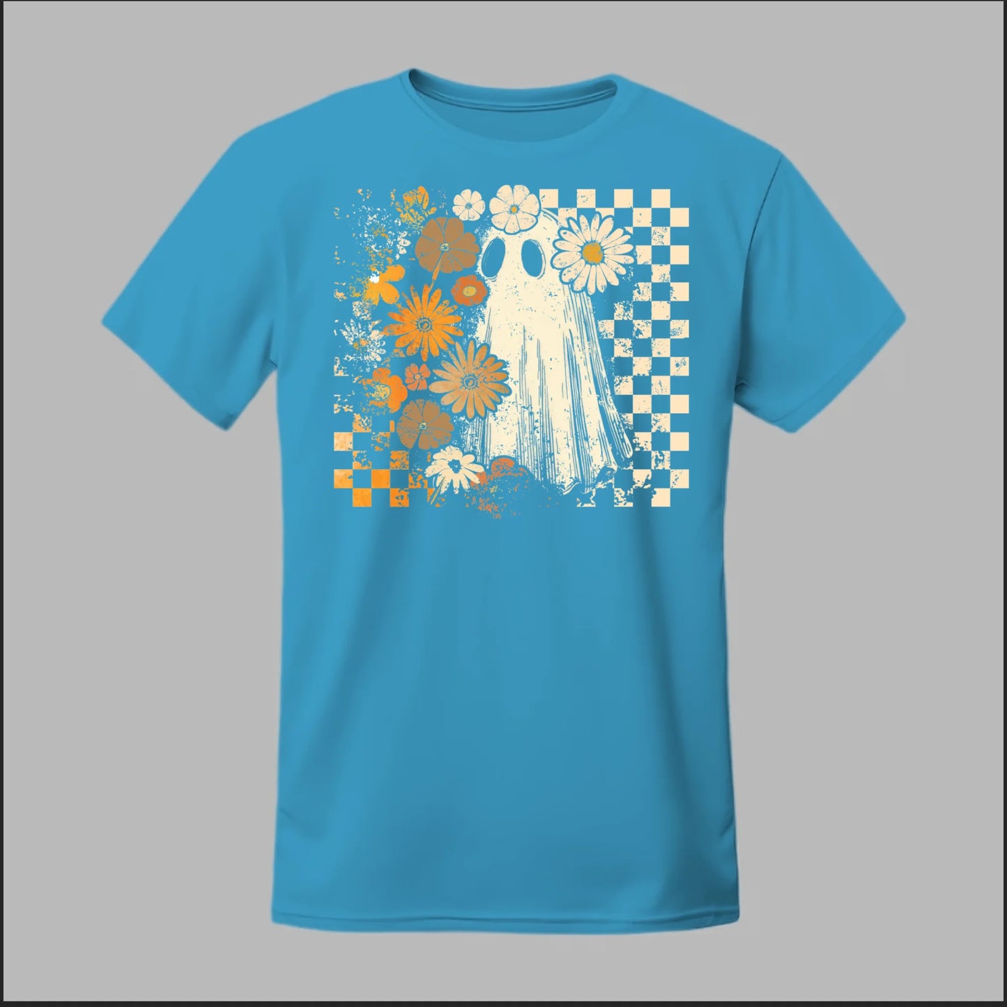 Groovy Ghost – Retro Floral Spirit Tee