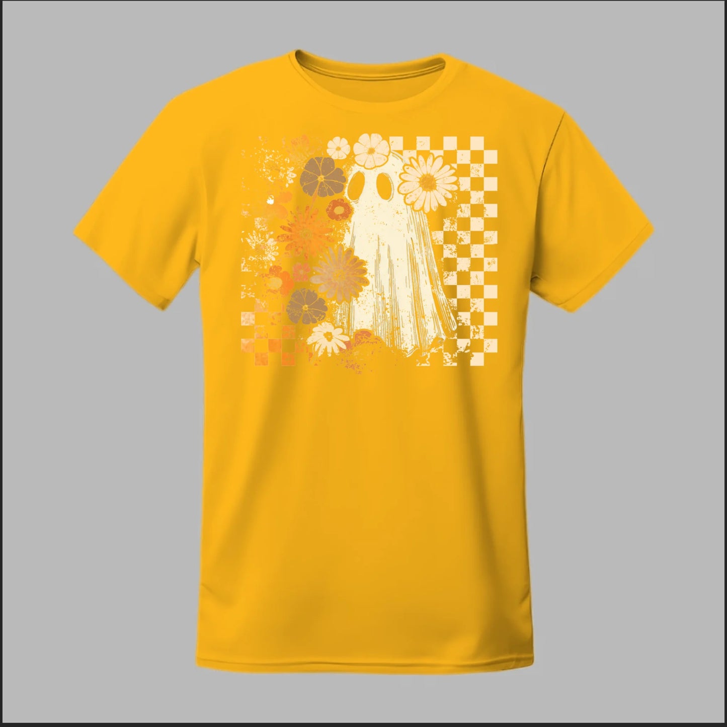 Groovy Ghost – Retro Floral Spirit Tee