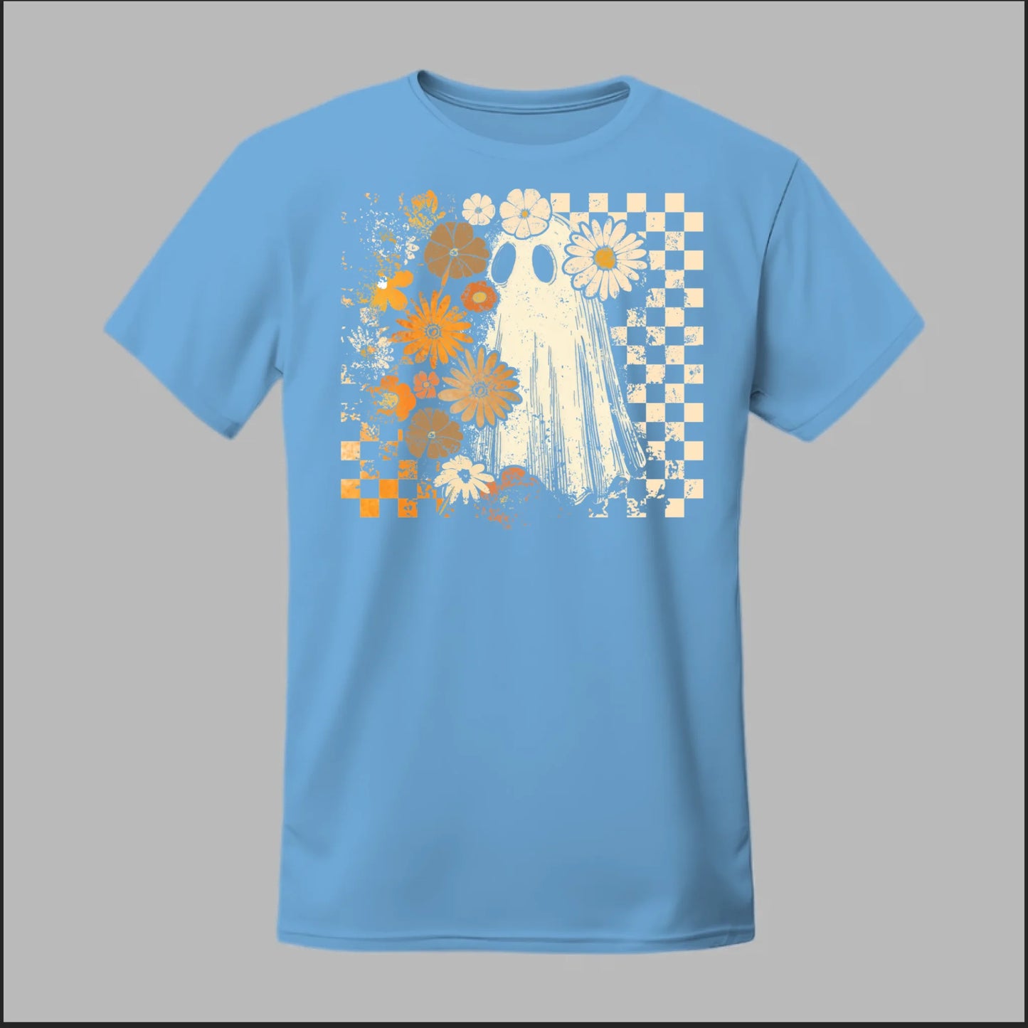 Groovy Ghost – Retro Floral Spirit Tee