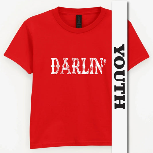 Darlin’ Distressed Western Design Youth Shirt
