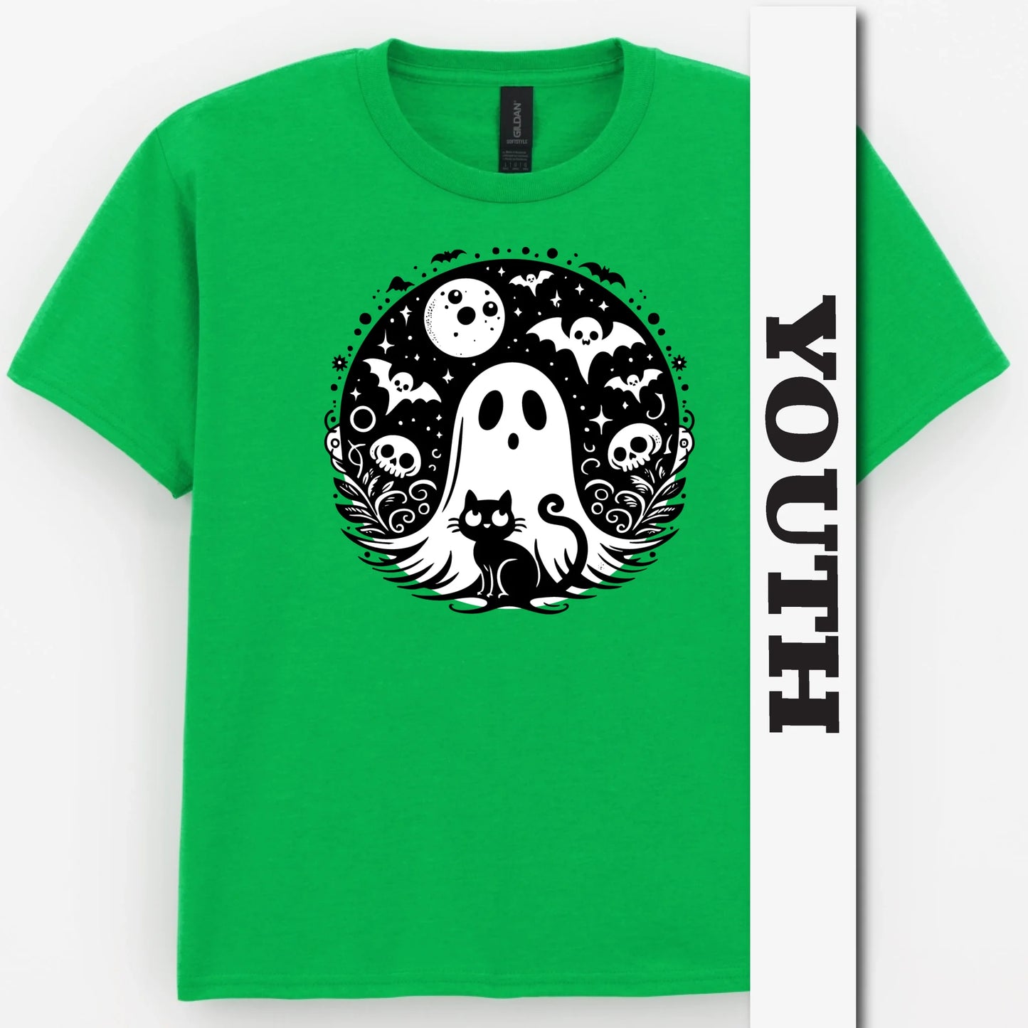 Black Cat Spooky Night Youth Shirt