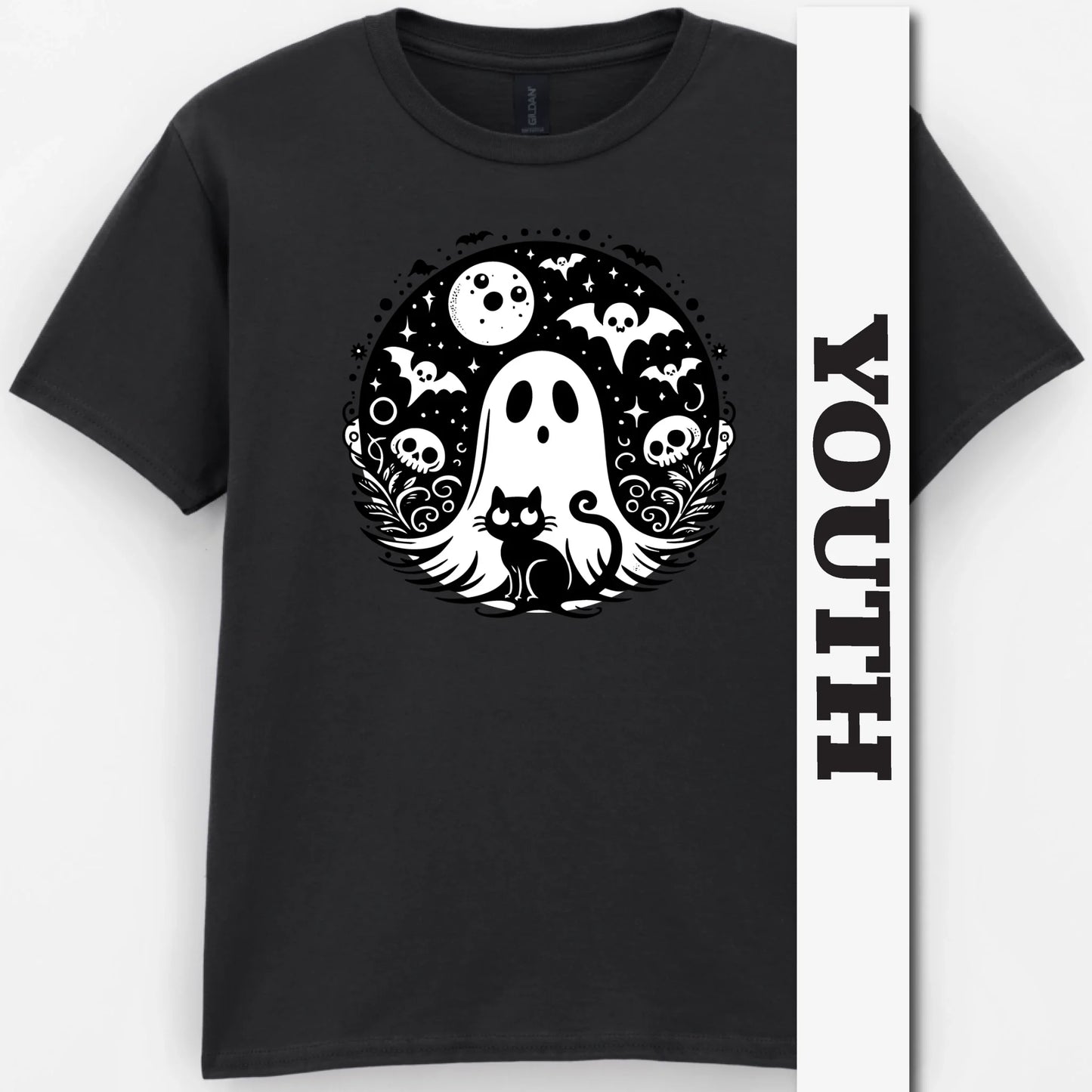 Black Cat Spooky Night Youth Shirt