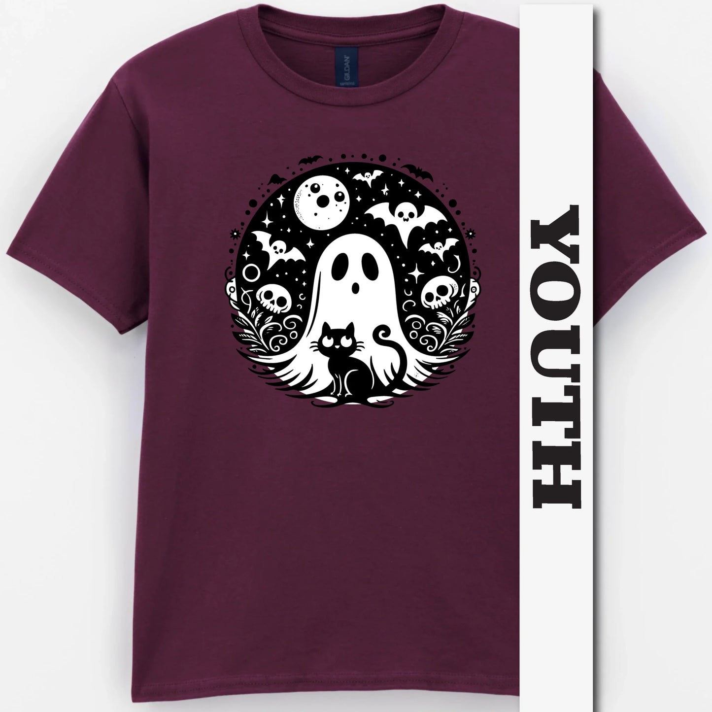 Black Cat Spooky Night Youth Shirt