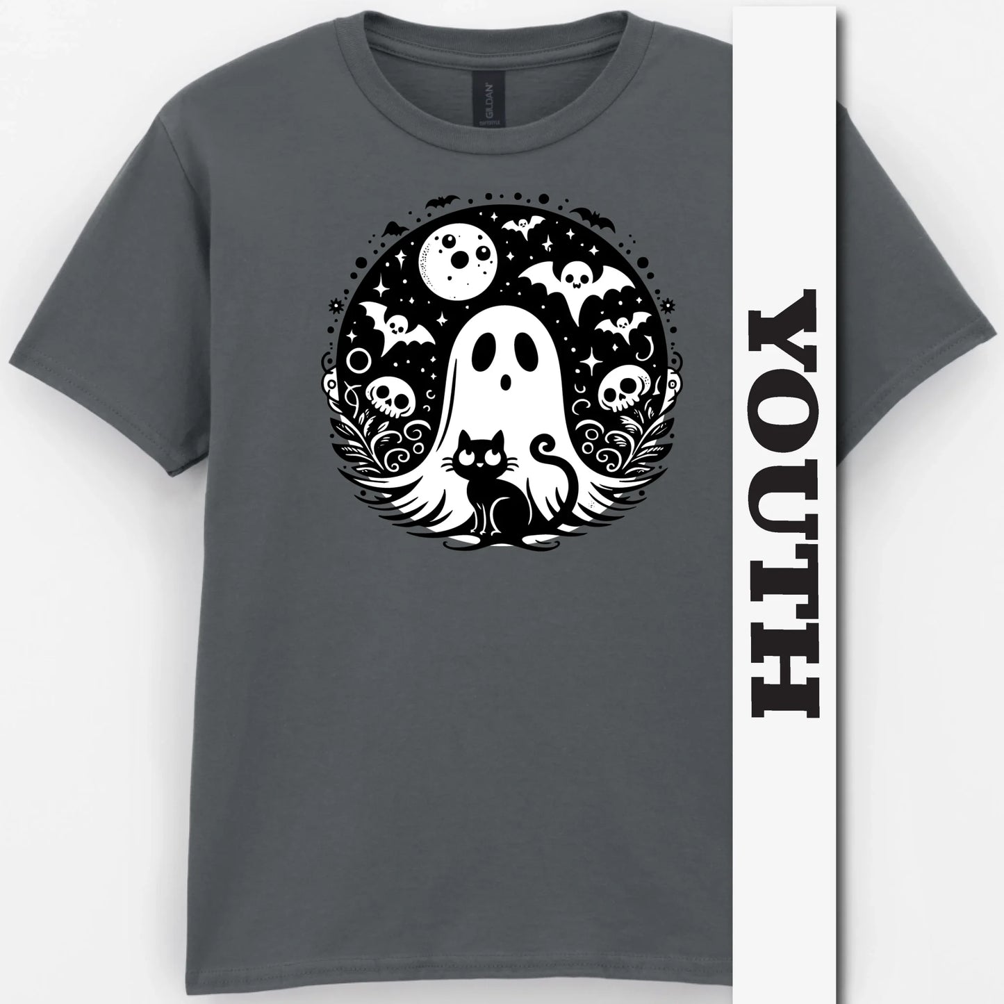 Black Cat Spooky Night Youth Shirt