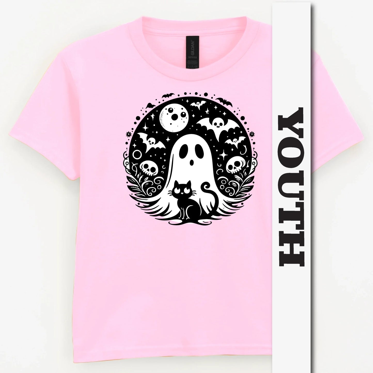 Black Cat Spooky Night Youth Shirt