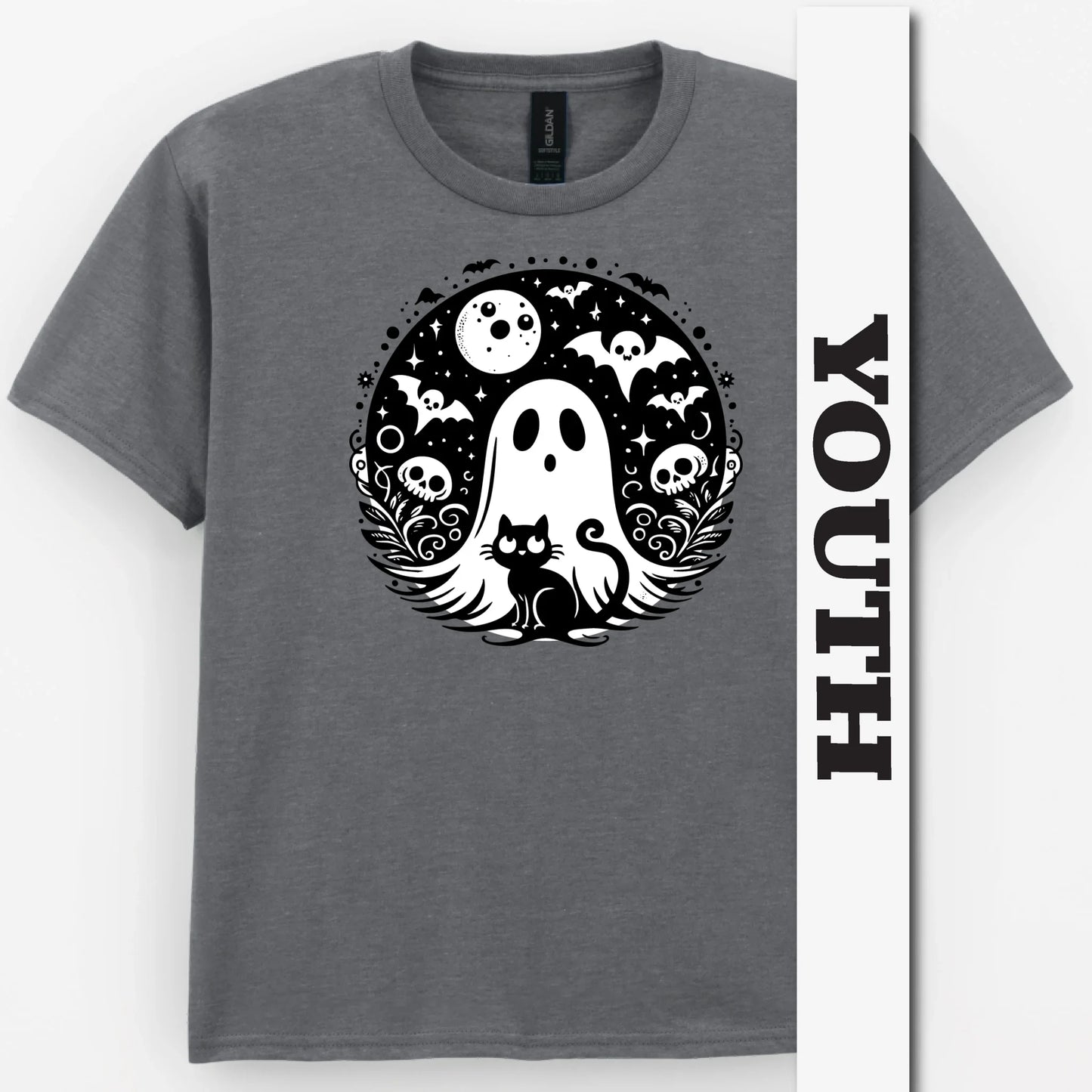 Black Cat Spooky Night Youth Shirt