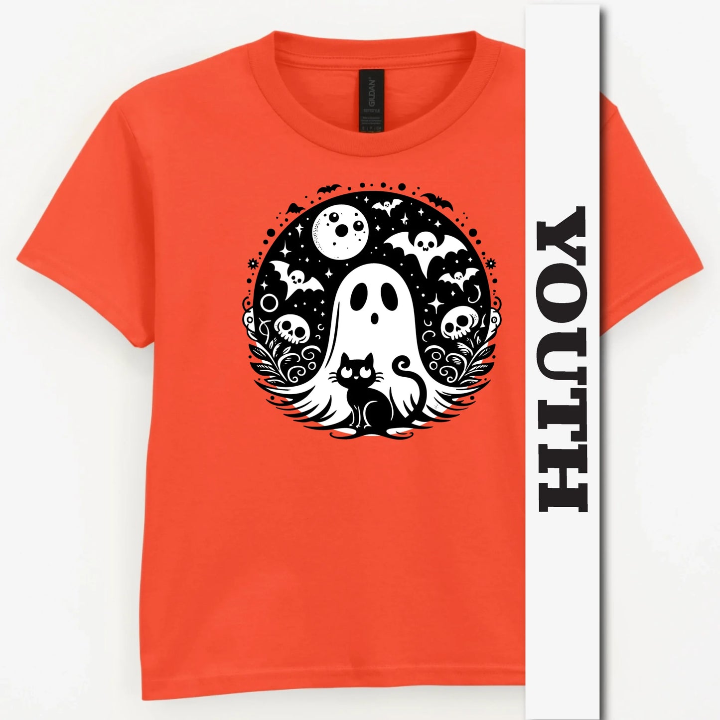 Black Cat Spooky Night Youth Shirt