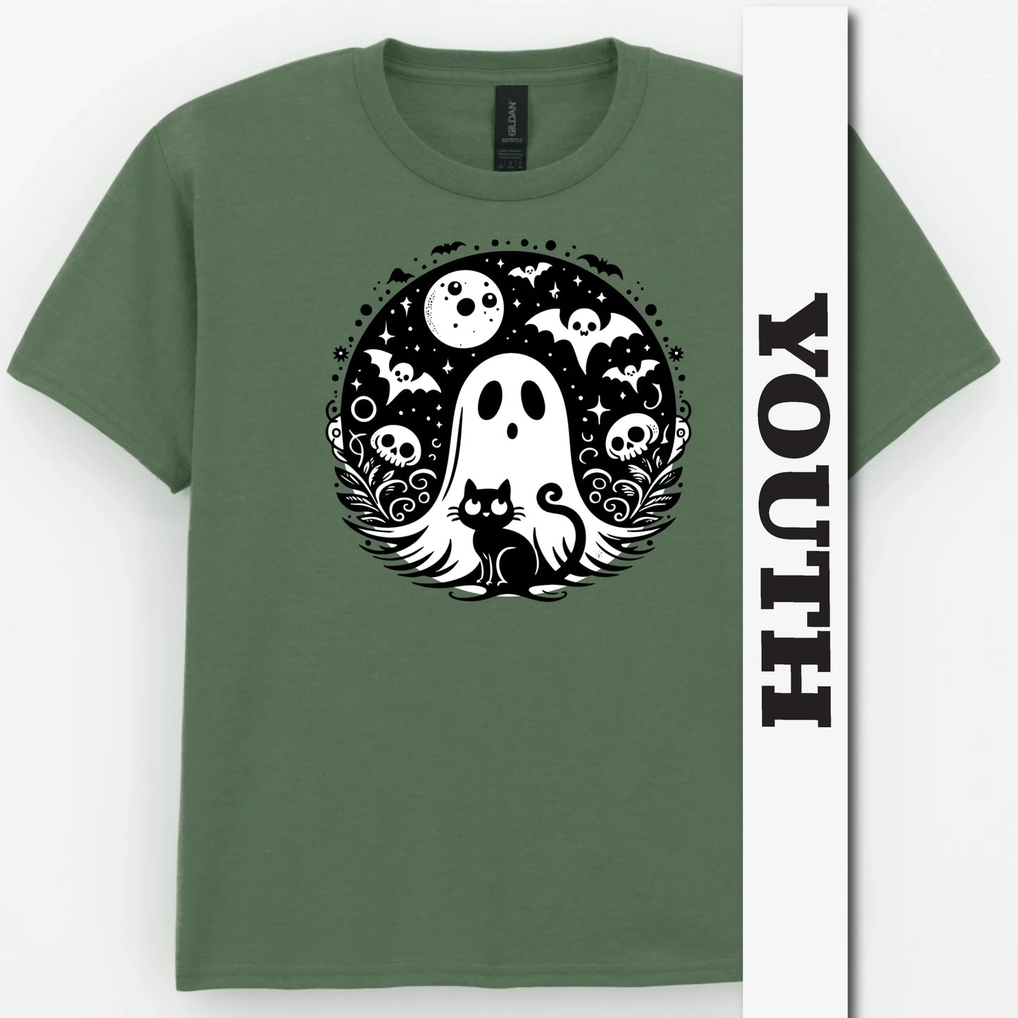 Black Cat Spooky Night Youth Shirt