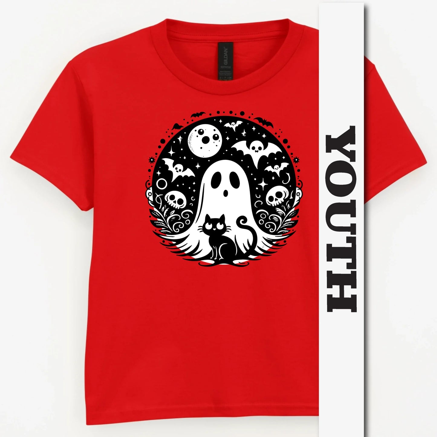Black Cat Spooky Night Youth Shirt