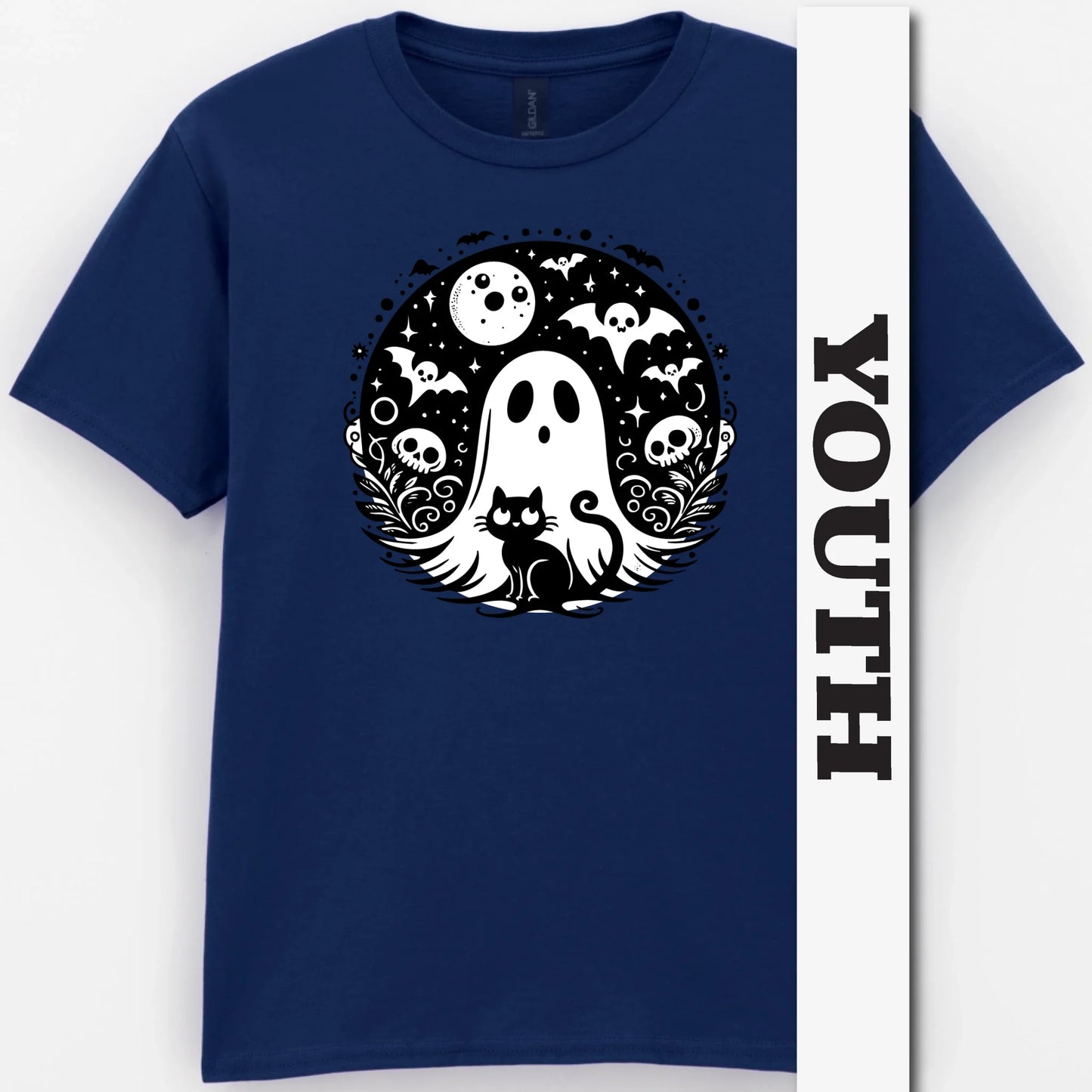Black Cat Spooky Night Youth Shirt