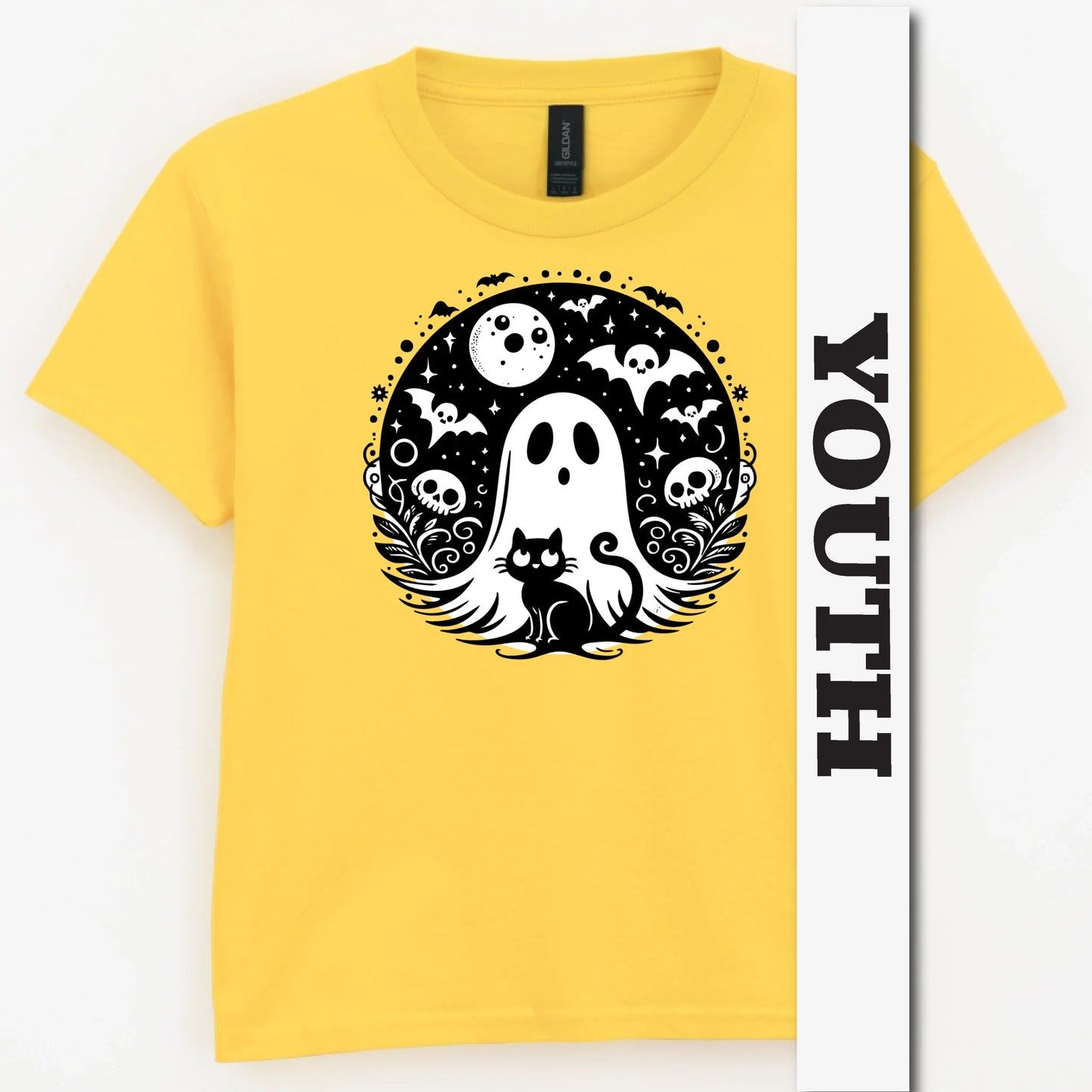 Black Cat Spooky Night Youth Shirt