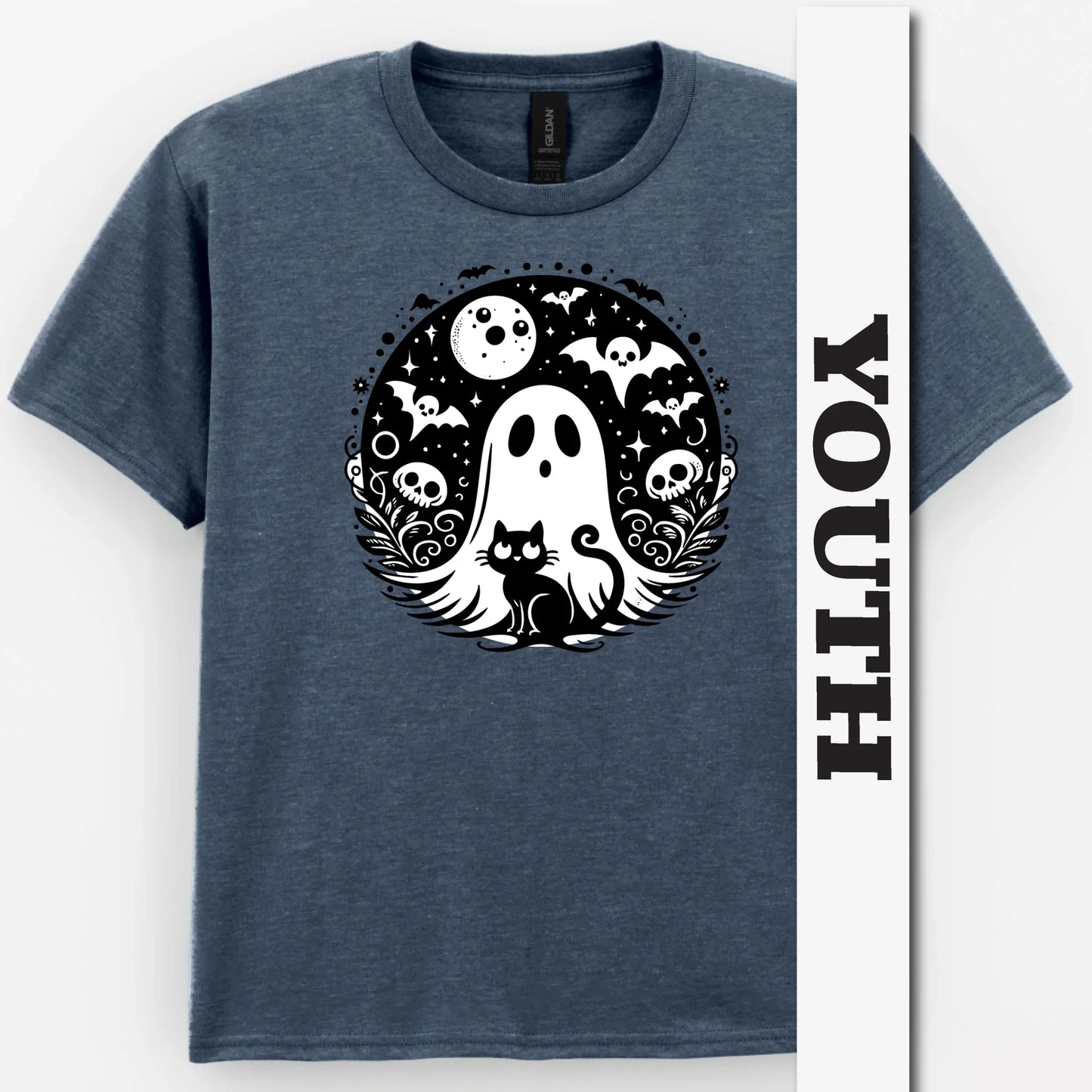 Black Cat Spooky Night Youth Shirt