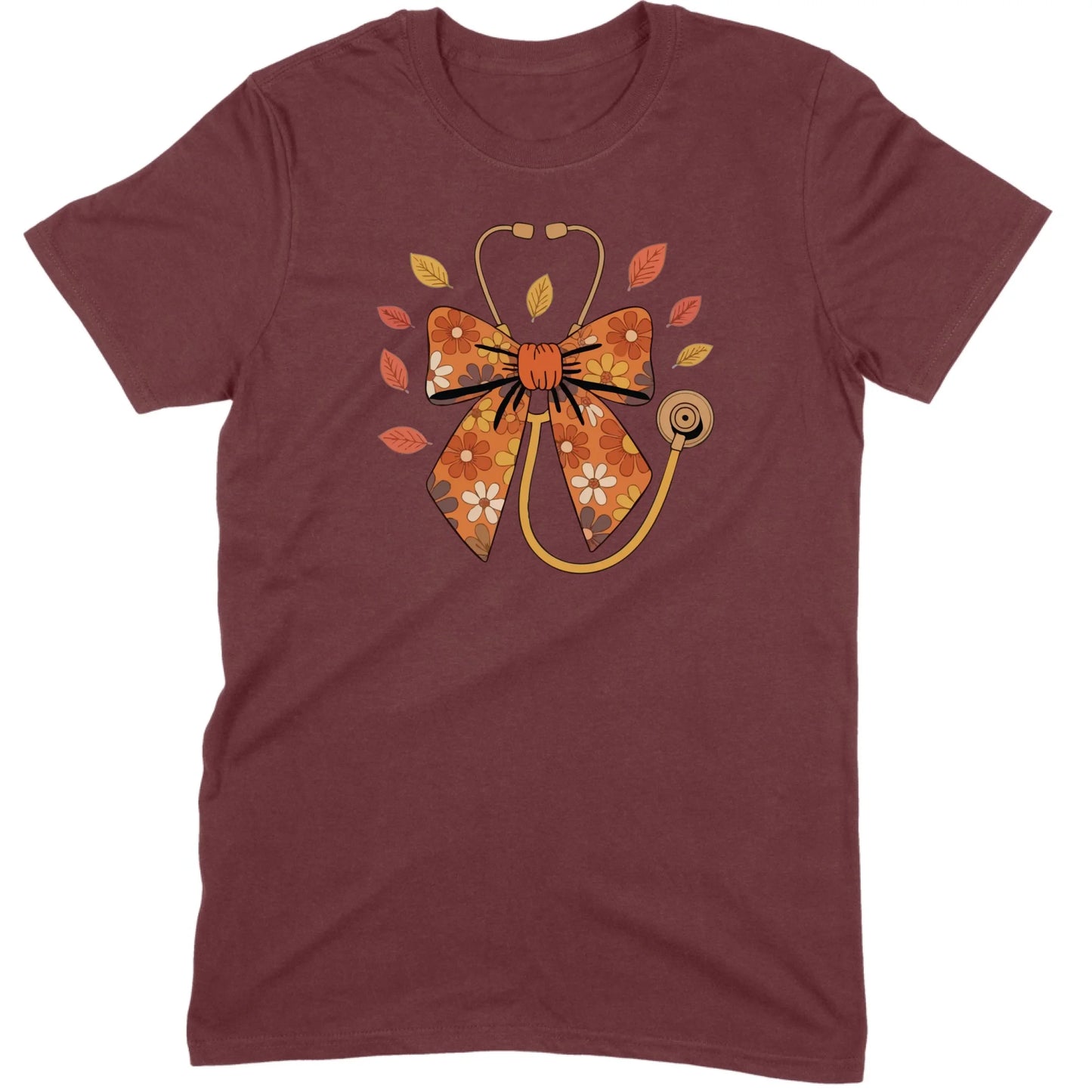 Fall Floral Stethoscope Tee