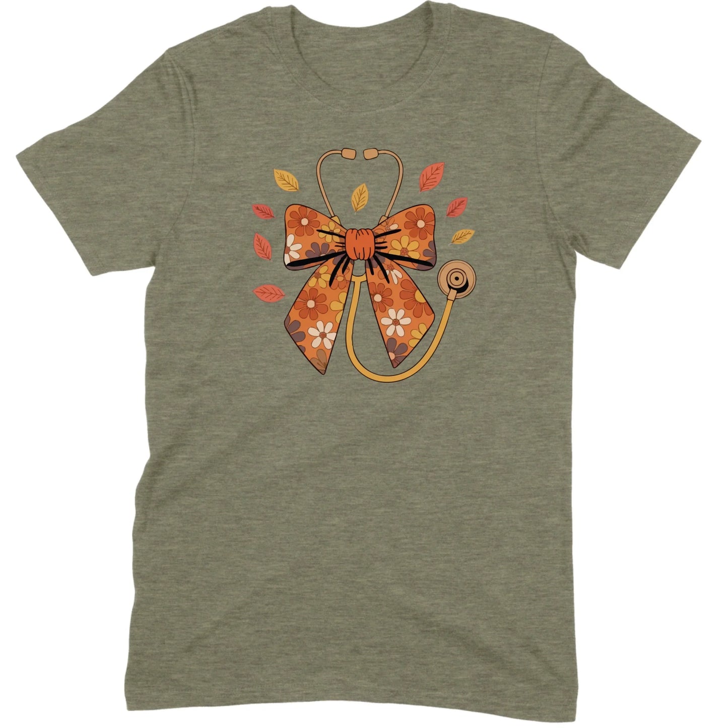 Fall Floral Stethoscope Tee