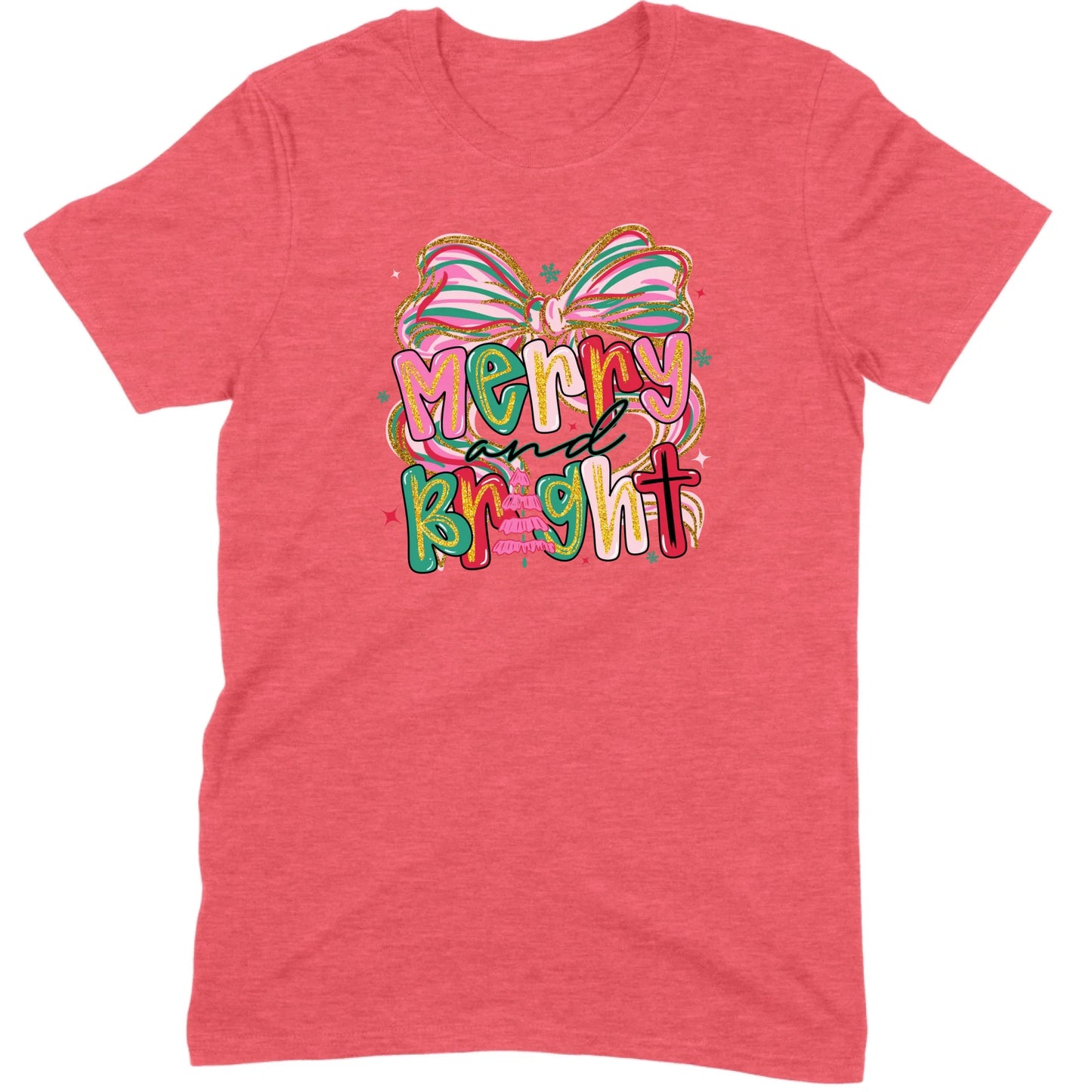 Merry and Bright Glitter Bow Tee