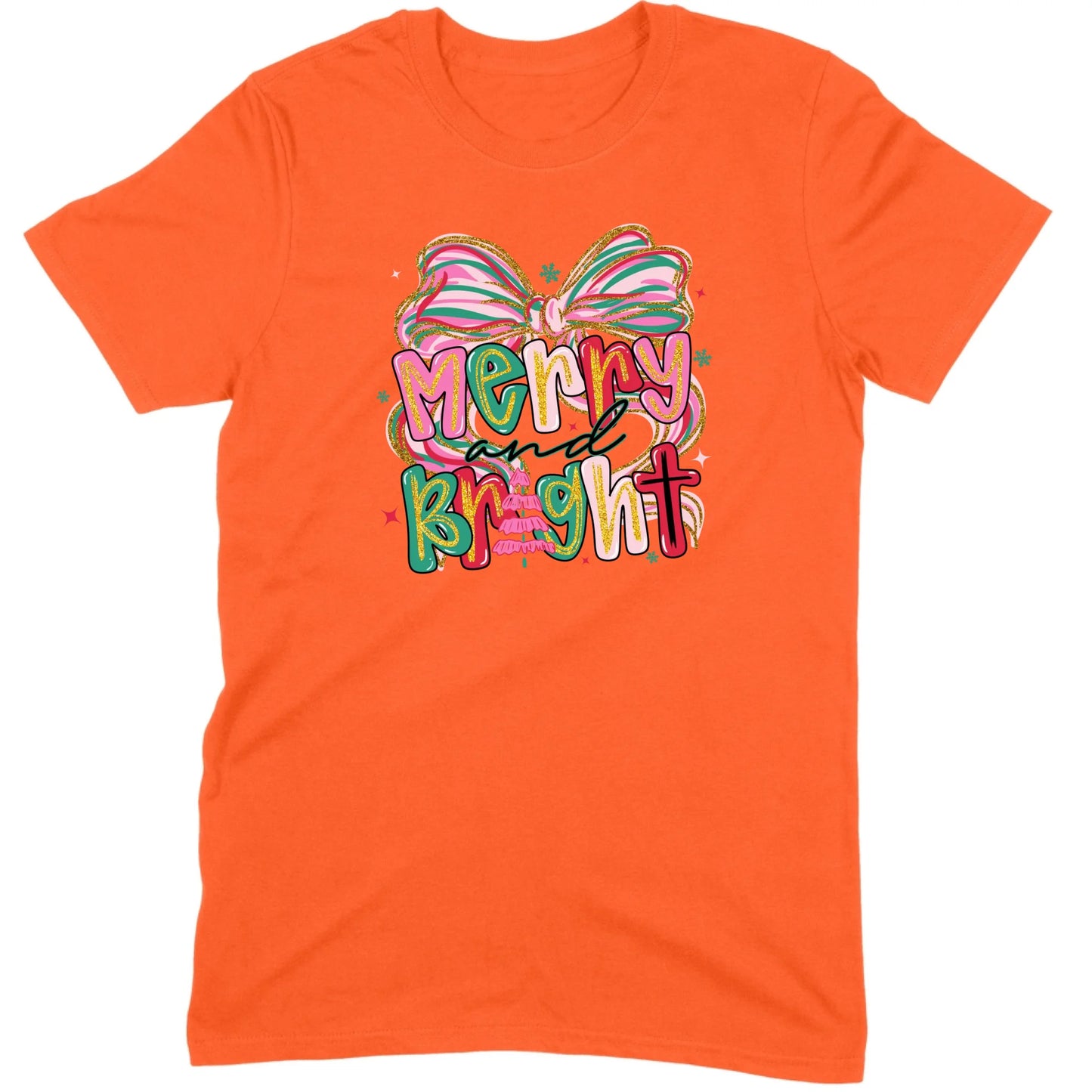 Merry and Bright Glitter Bow Tee