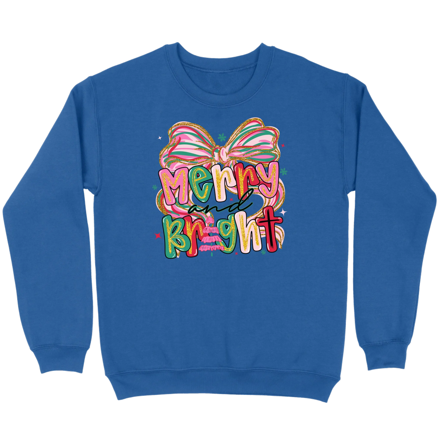 Merry and Bright Glitter Bow Sweatshirt