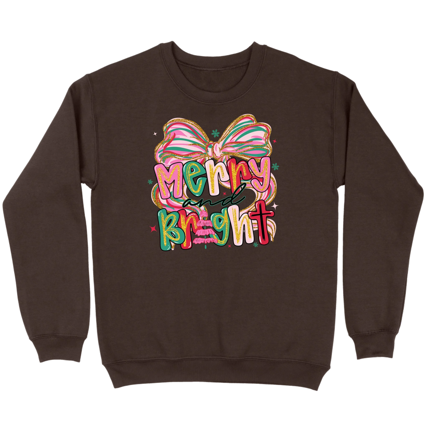 Merry and Bright Glitter Bow Sweatshirt