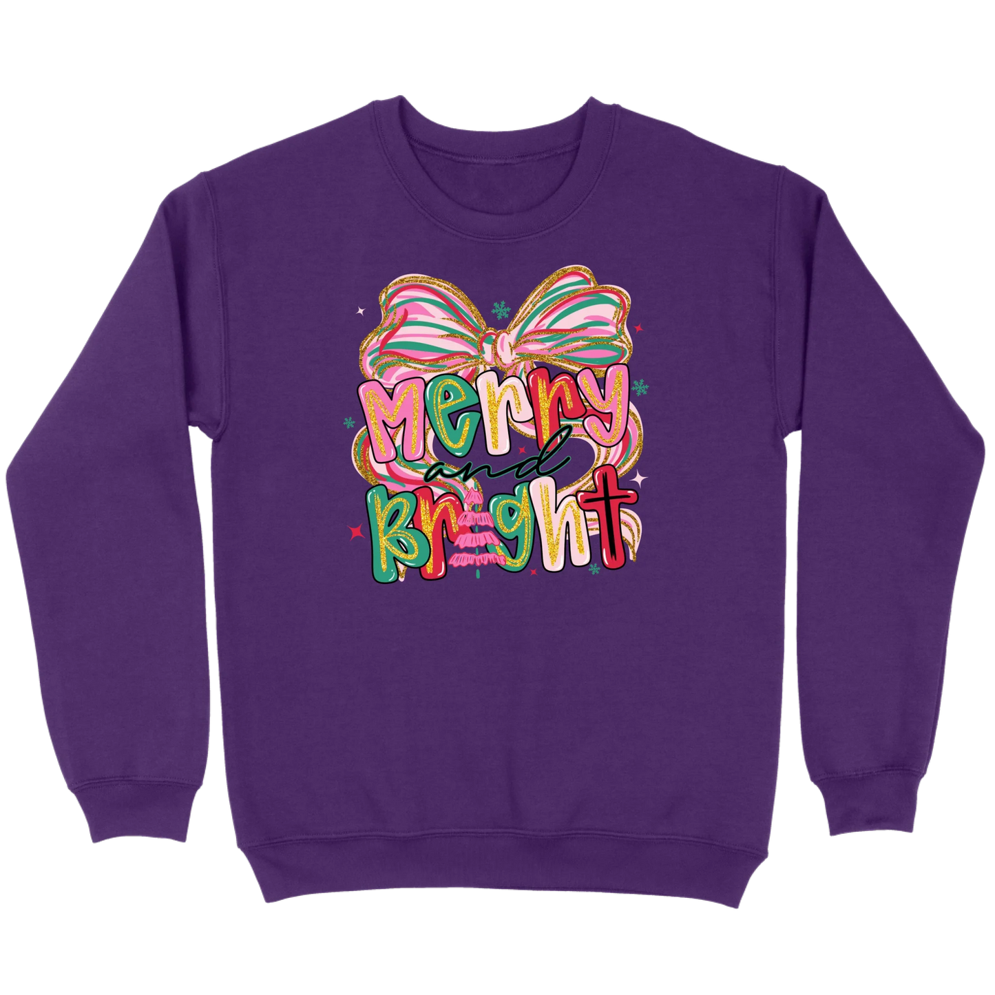Merry and Bright Glitter Bow Sweatshirt
