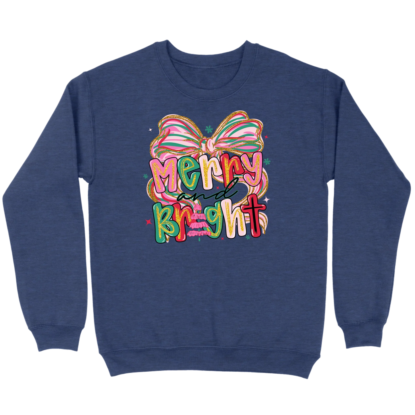 Merry and Bright Glitter Bow Sweatshirt