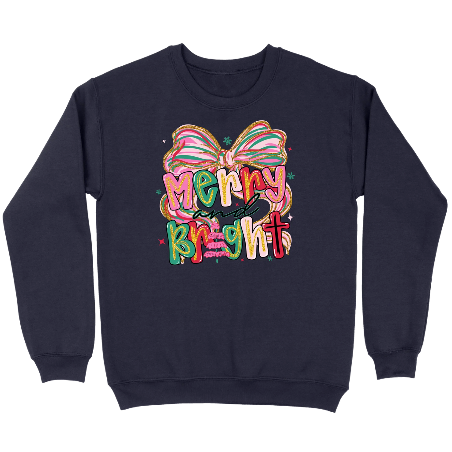 Merry and Bright Glitter Bow Sweatshirt