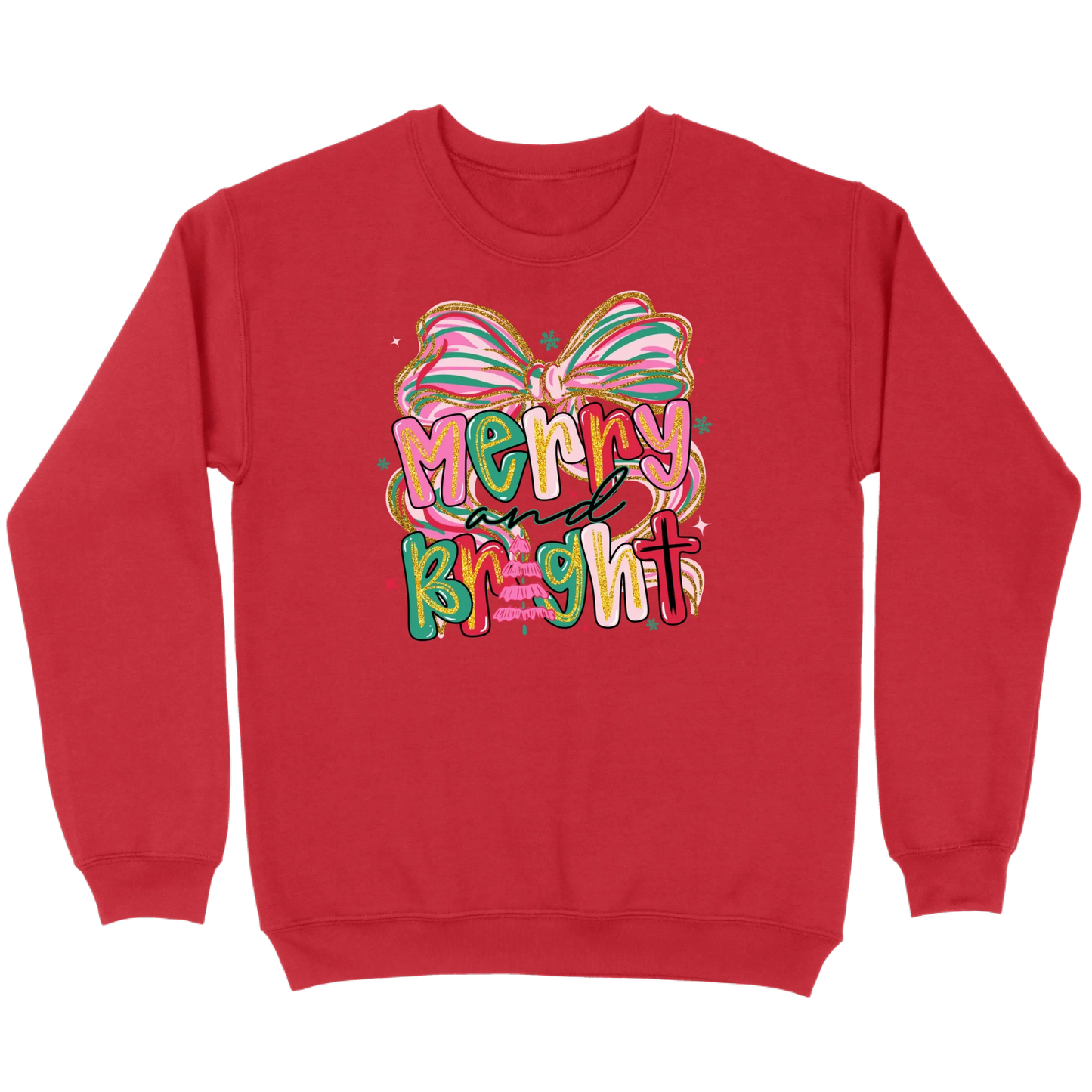 Merry and Bright Glitter Bow Sweatshirt