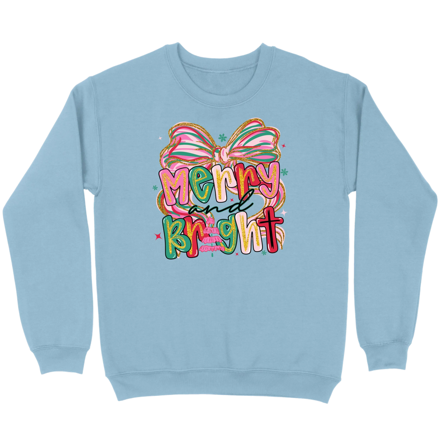 Merry and Bright Glitter Bow Sweatshirt