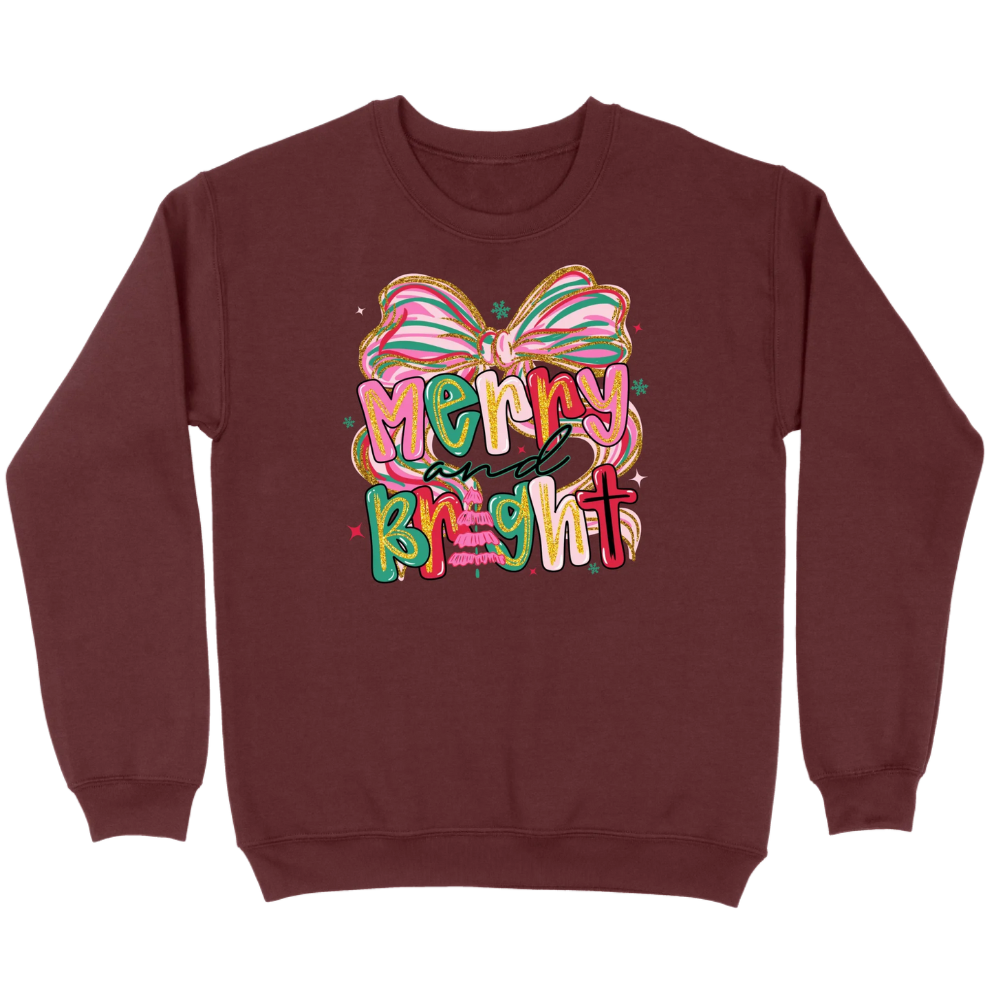 Merry and Bright Glitter Bow Sweatshirt