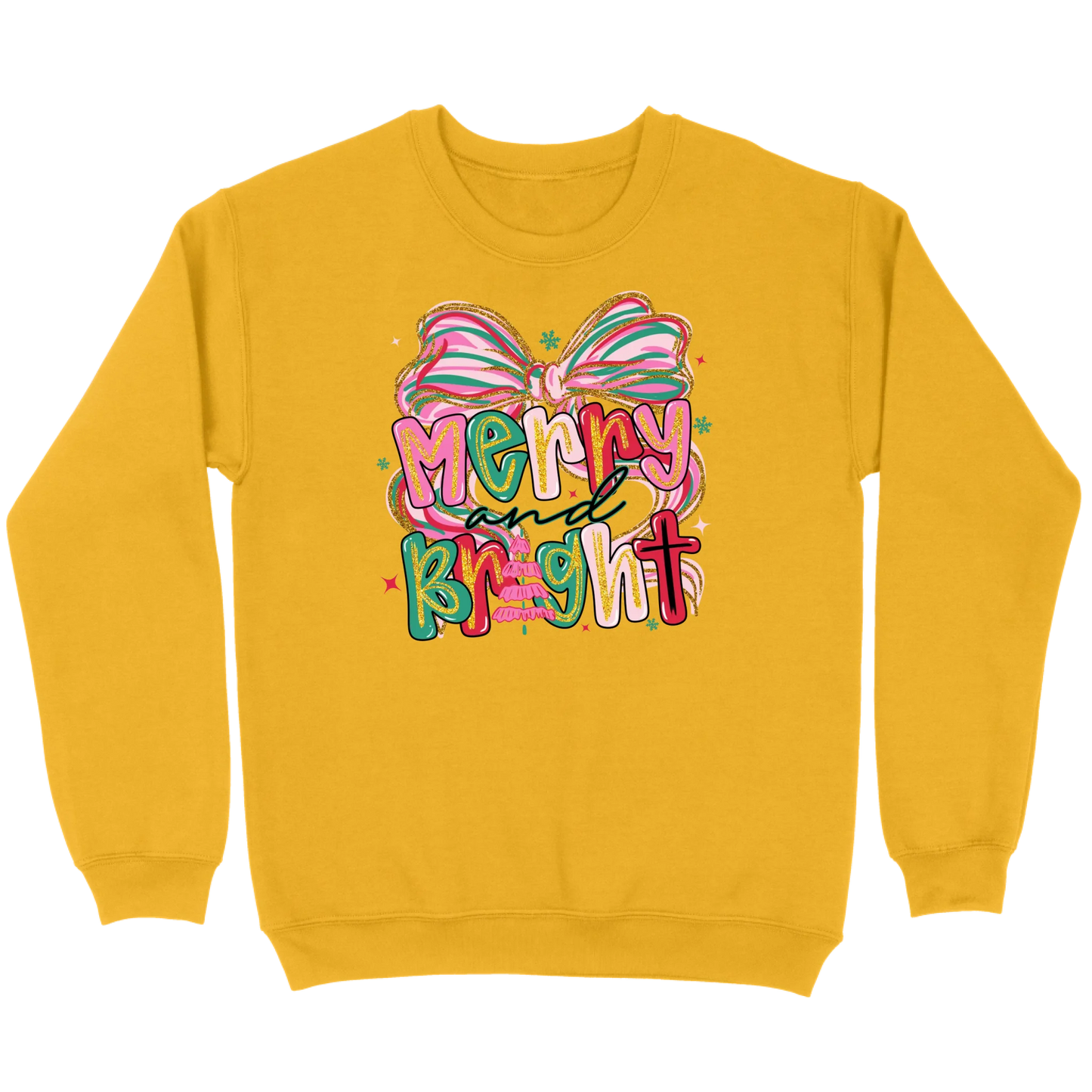 Merry and Bright Glitter Bow Sweatshirt