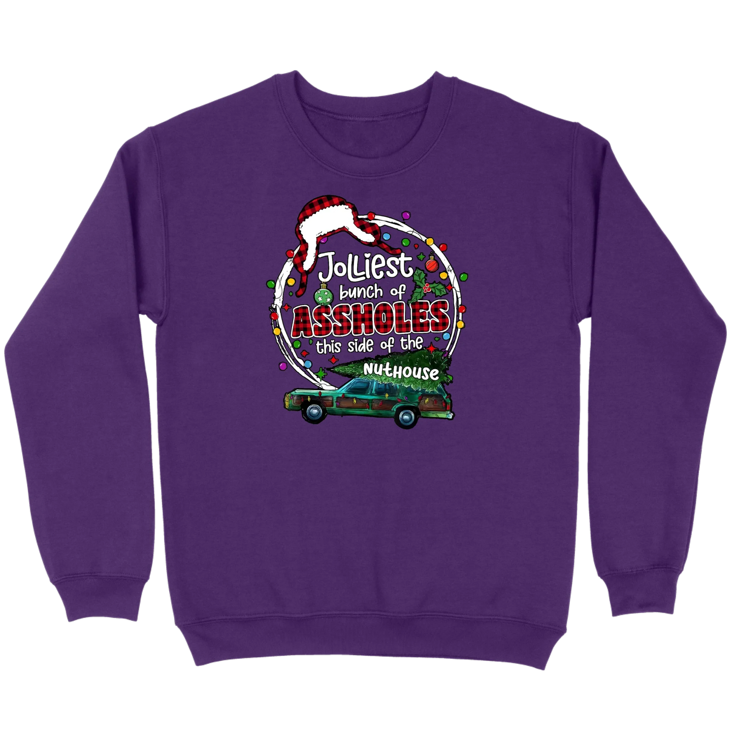 Jolliest Bunch of Assholes Christmas Wagon Sweatshirt
