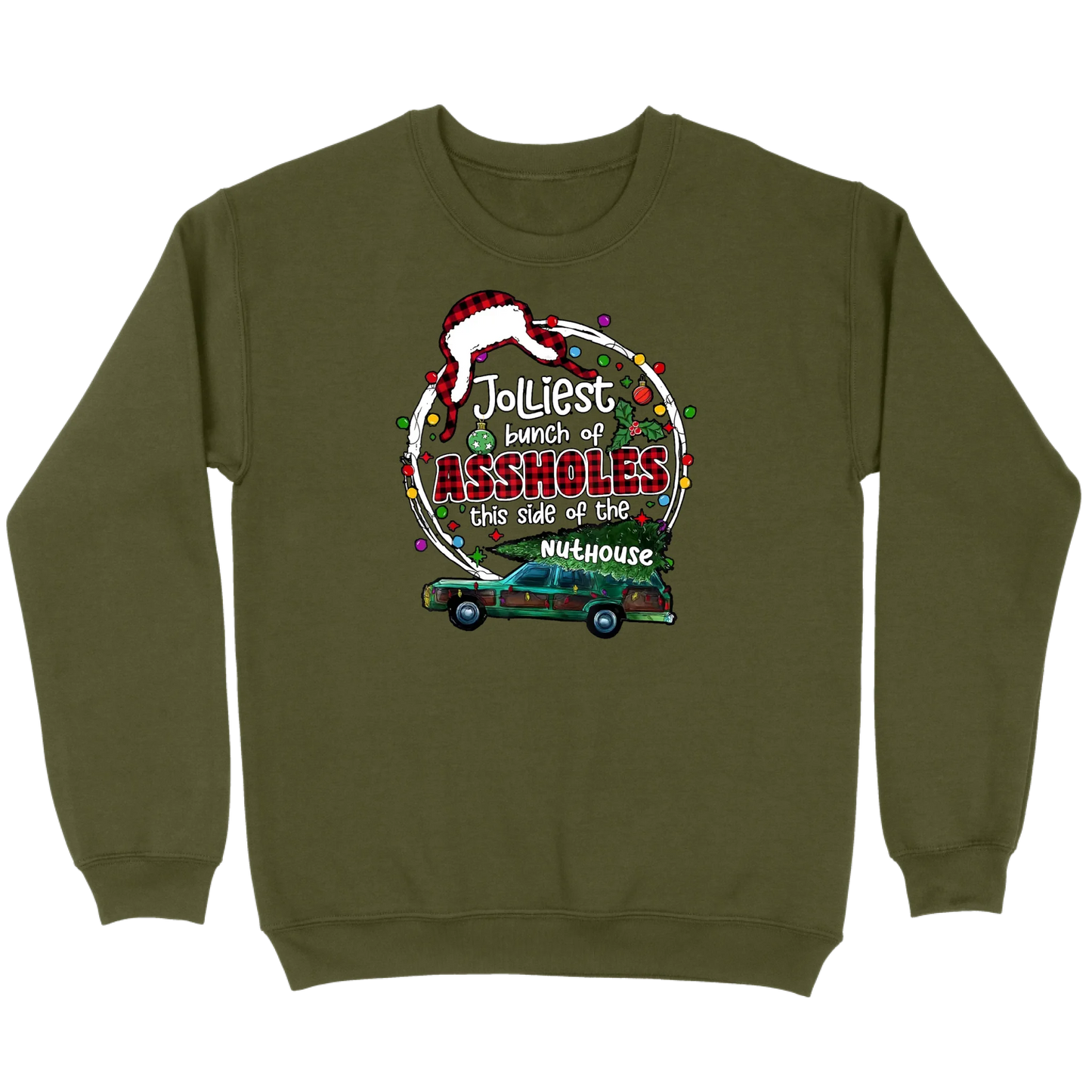 Jolliest Bunch of Assholes Christmas Wagon Sweatshirt