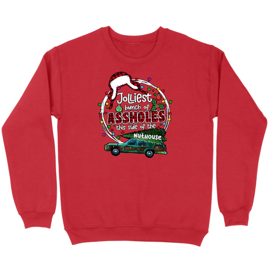 Jolliest Bunch of Assholes Christmas Wagon Sweatshirt
