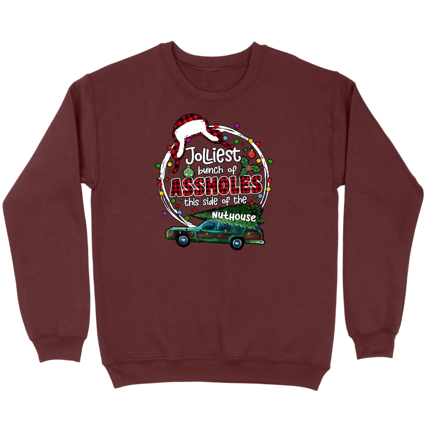 Jolliest Bunch of Assholes Christmas Wagon Sweatshirt