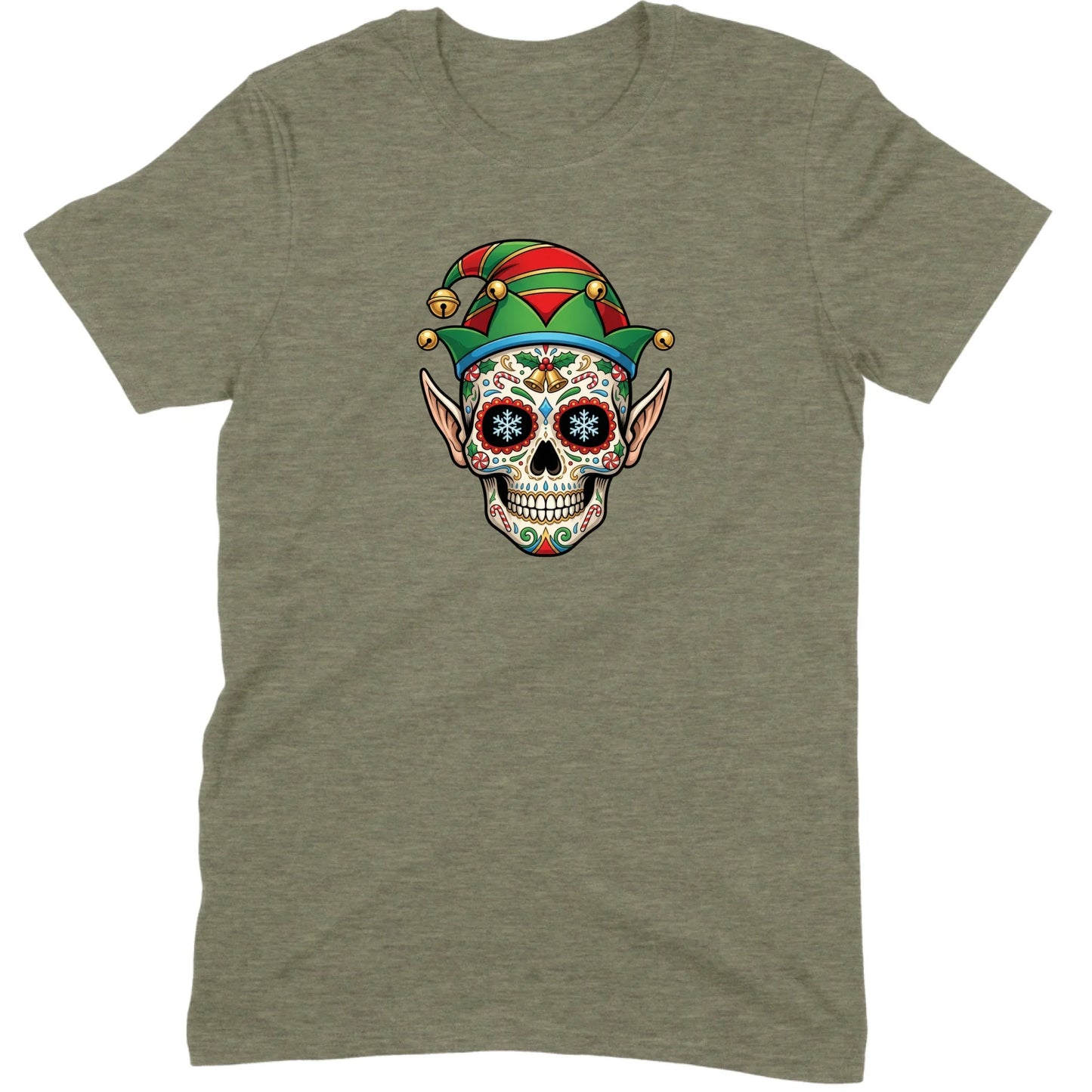 Sugar Skull Christmas Elf Tee