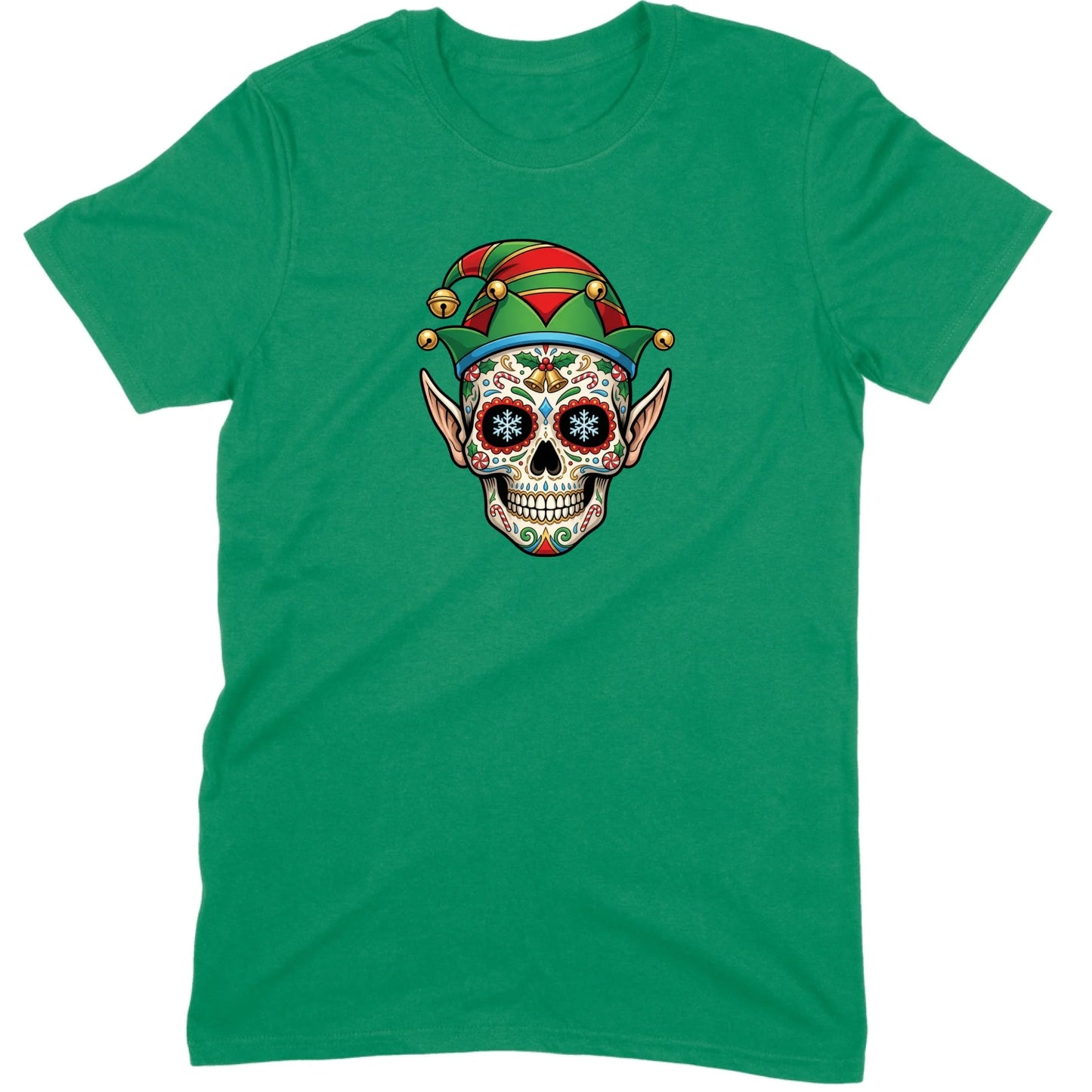 Sugar Skull Christmas Elf Tee