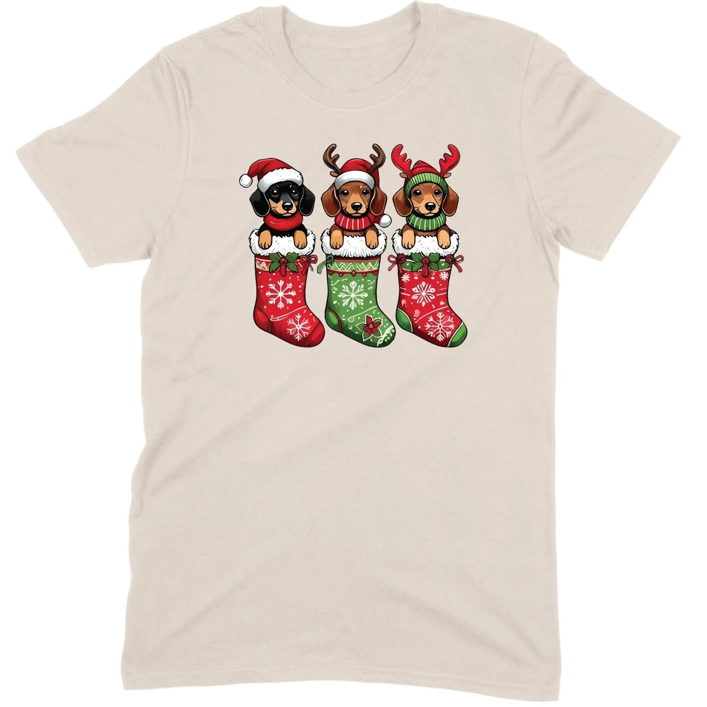 Christmas Dachshund Stocking Trio Tee