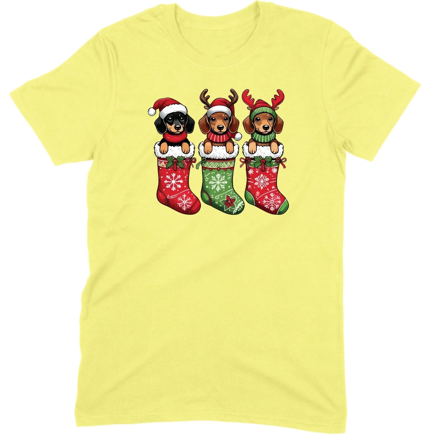 Christmas Dachshund Stocking Trio Tee
