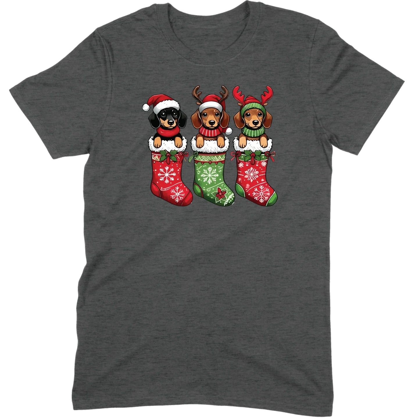 Christmas Dachshund Stocking Trio Tee