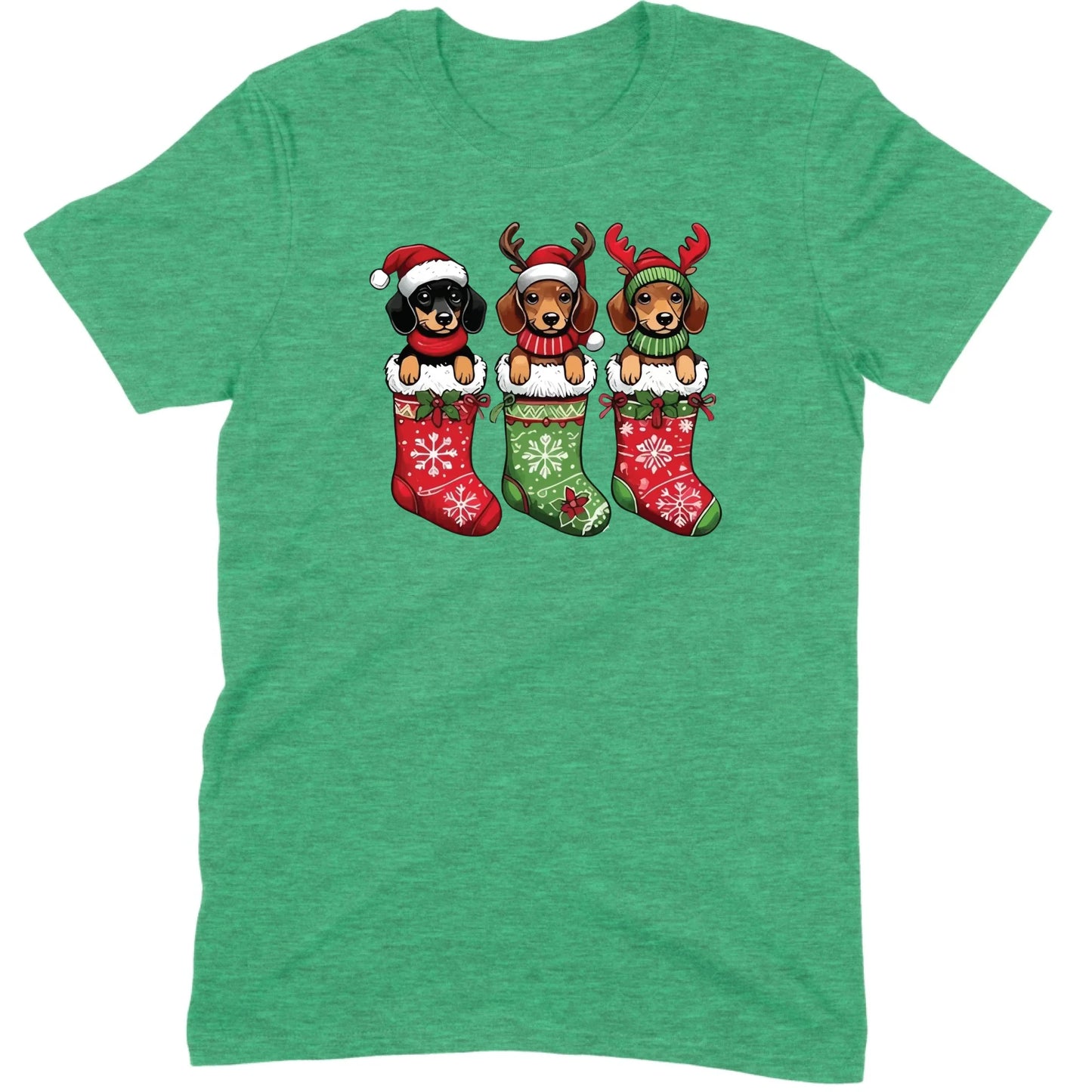 Christmas Dachshund Stocking Trio Tee