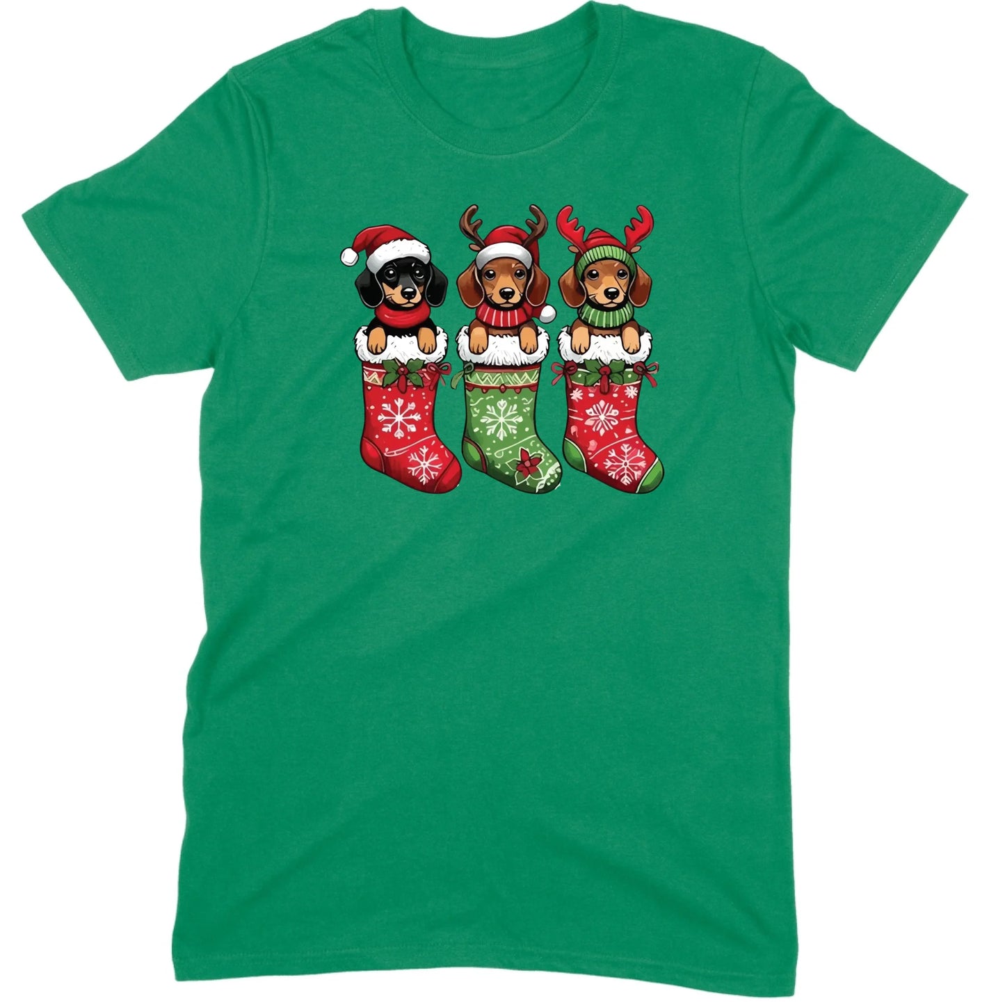 Christmas Dachshund Stocking Trio Tee