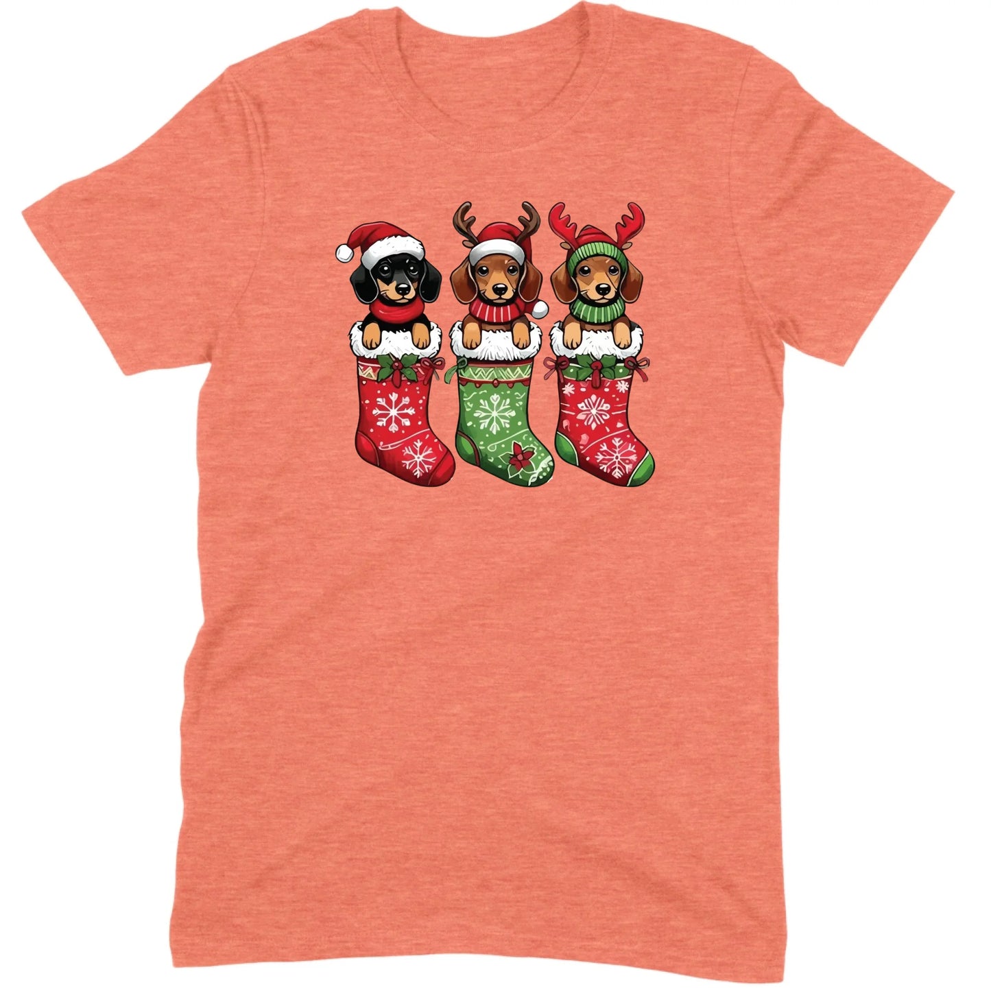 Christmas Dachshund Stocking Trio Tee