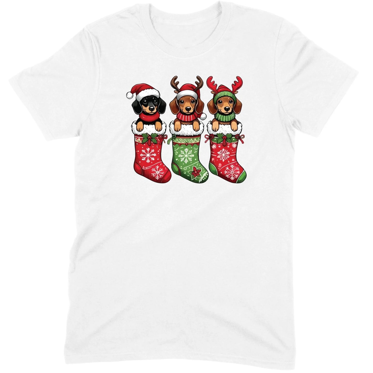 Christmas Dachshund Stocking Trio Tee