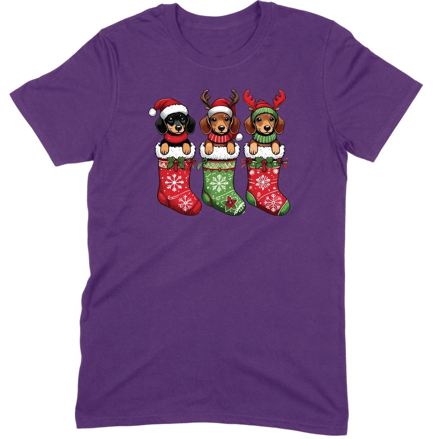 Christmas Dachshund Stocking Trio Tee