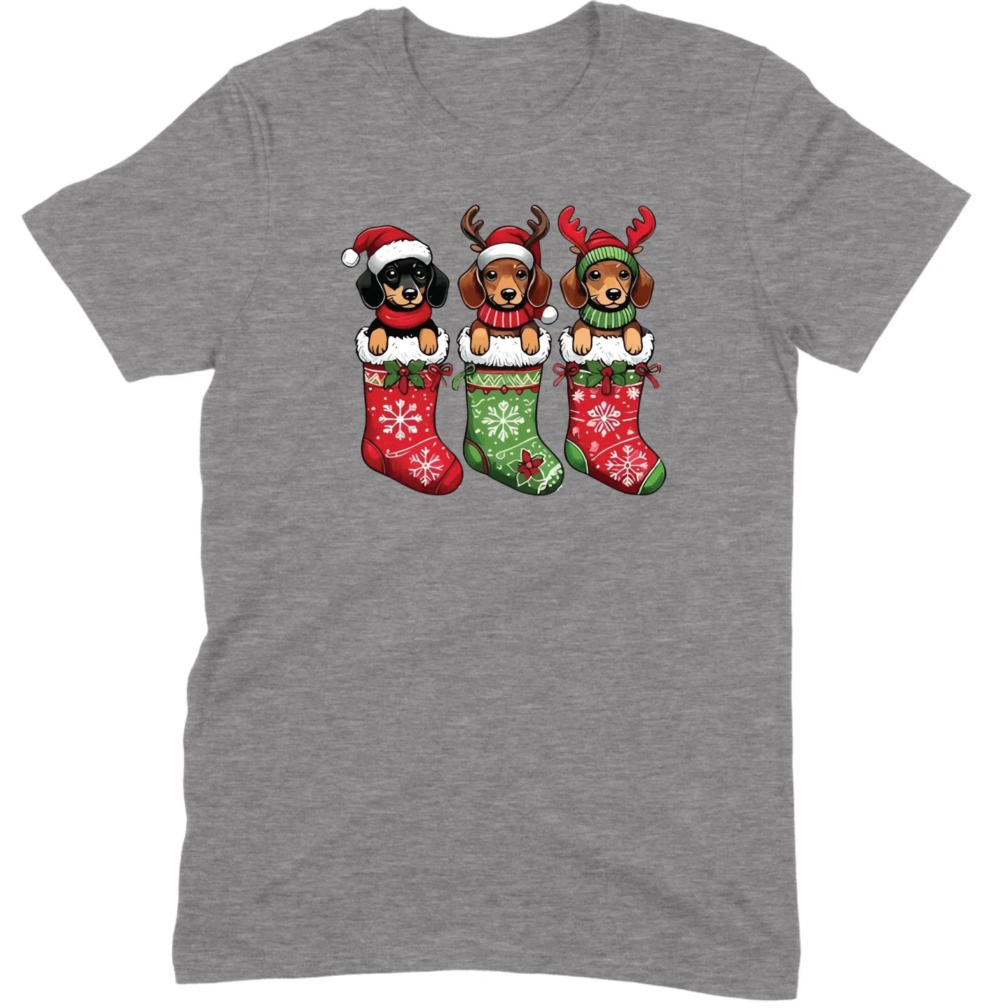 Christmas Dachshund Stocking Trio Tee