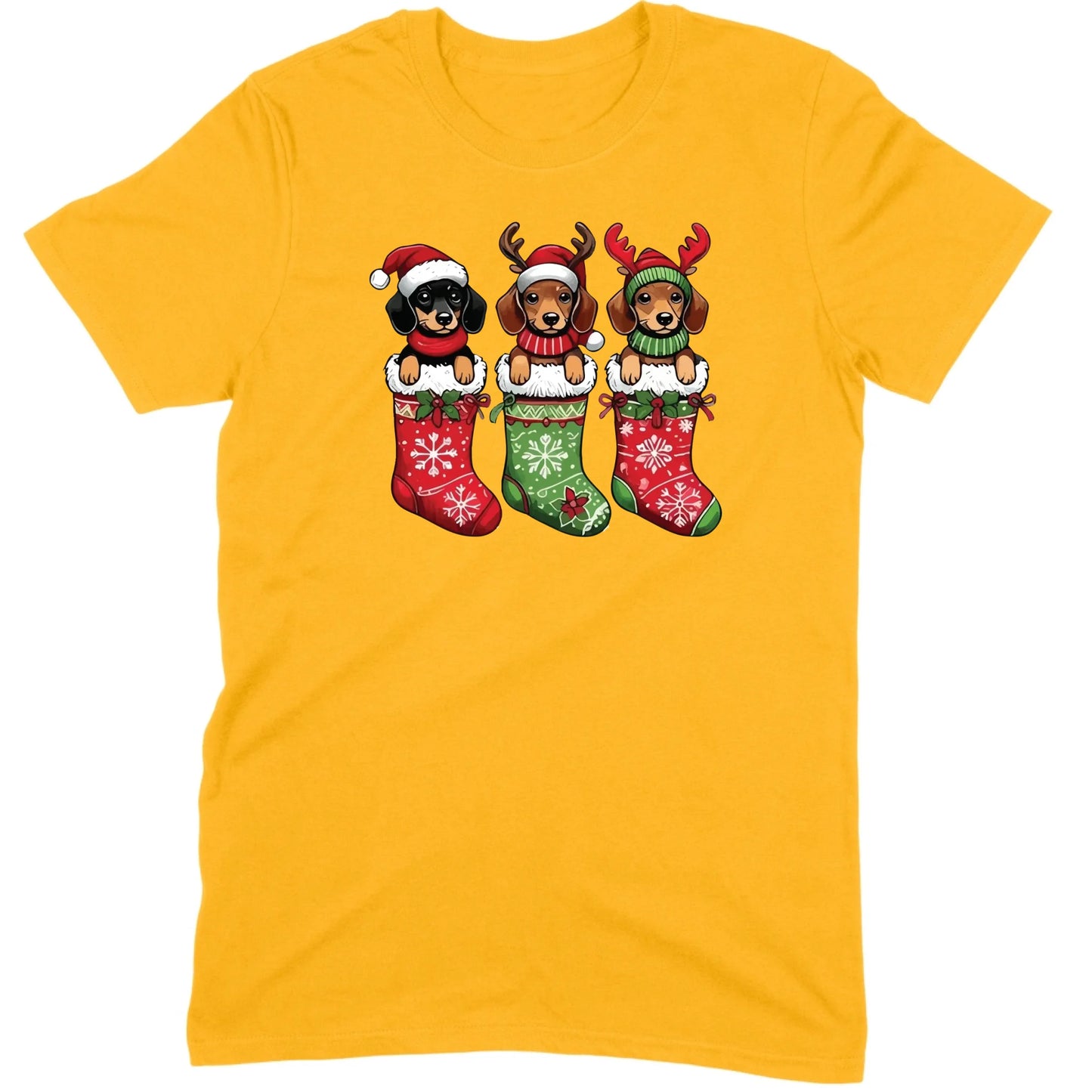 Christmas Dachshund Stocking Trio Tee